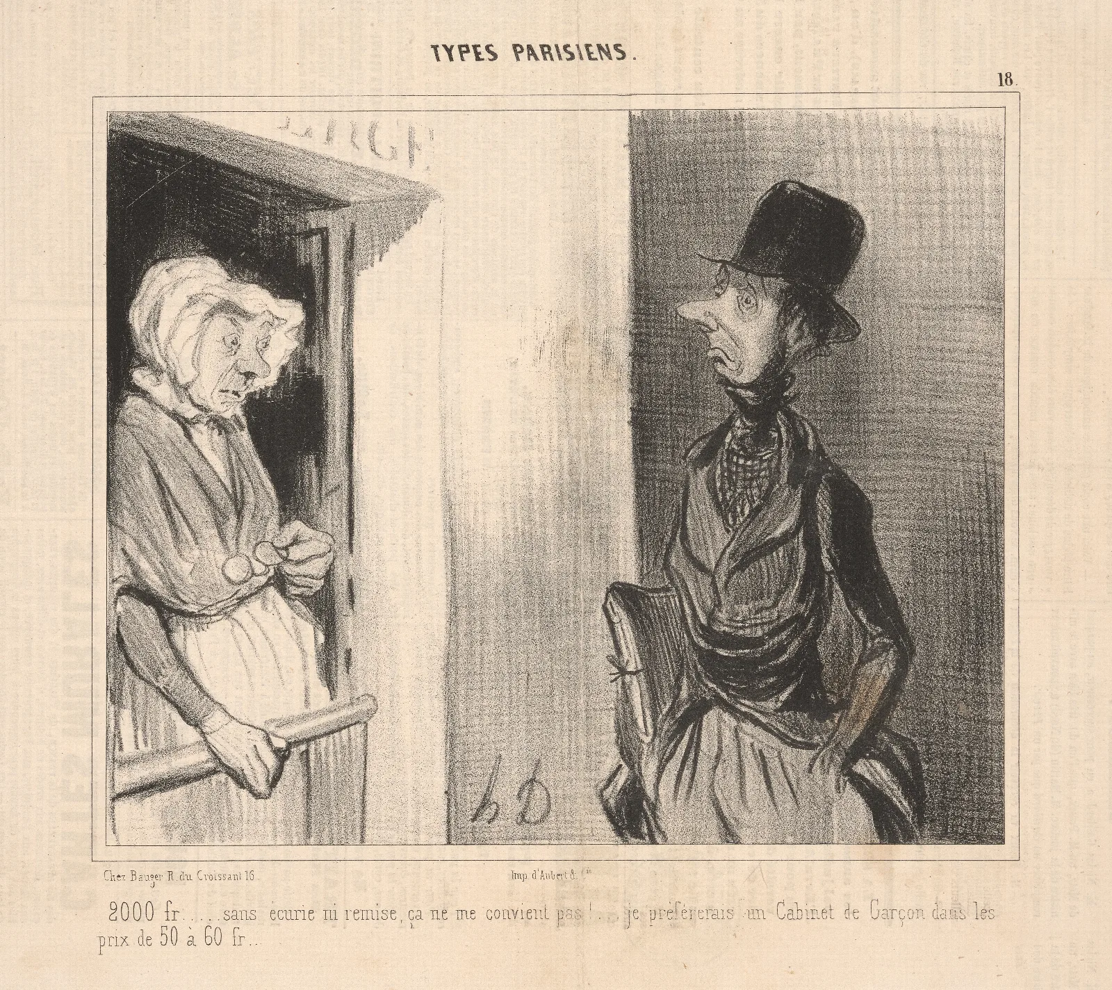 2000fr Without Stables Or Remission It Does Not Suit Me I Preferred A Cabinet Of Boys Costing From 50 To 60 Francs Wall Art by Honoré Daumier - Canvas Print