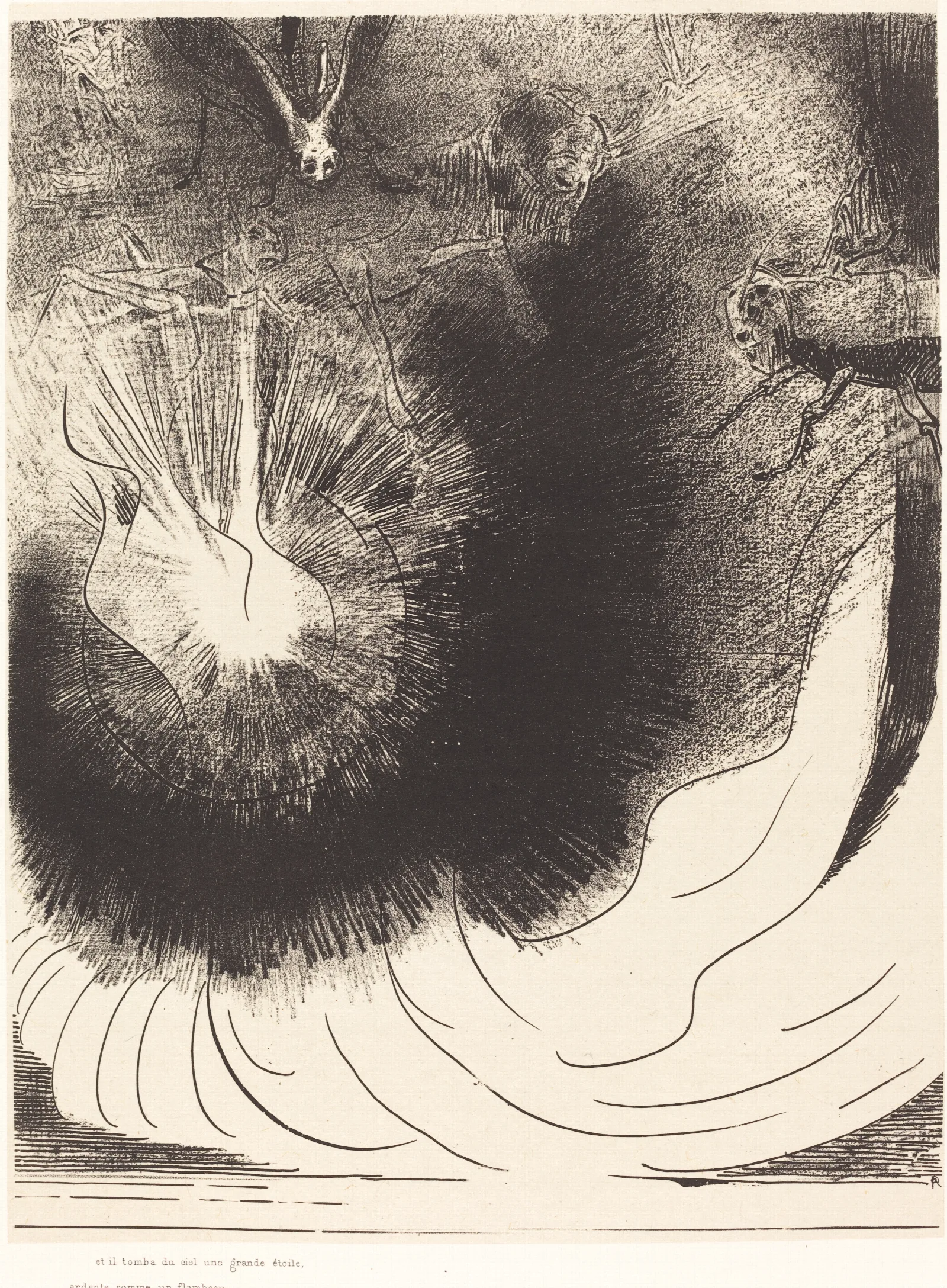 Et Il Tombe Du Ciel Une Grande Etoile Ardente And There Fell A Great Star From Heaven Burning As It Were A Lamp Wall Art by Odilon Redon - Canvas Print