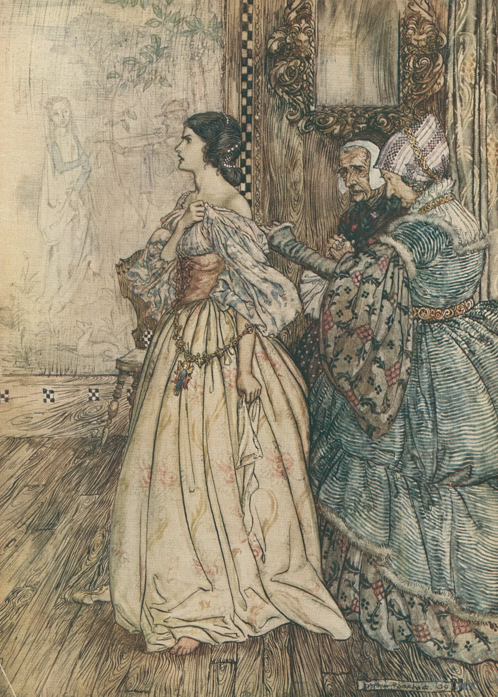 She Hath A Mark Like A Violet Between Her Shoulders And Another Like It On The Instep Of Her Left Foot Wall Art by Arthur Rackham - Canvas Print