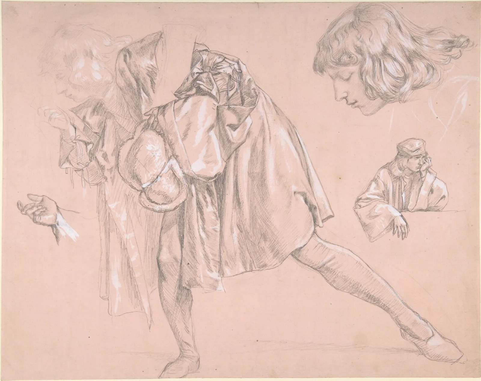 Study Of A Young Man Bending Forward To Kiss A Hand For The Painting The Departure Of The Prodigal Son 2 Wall Art by James Tissot - Canvas Print