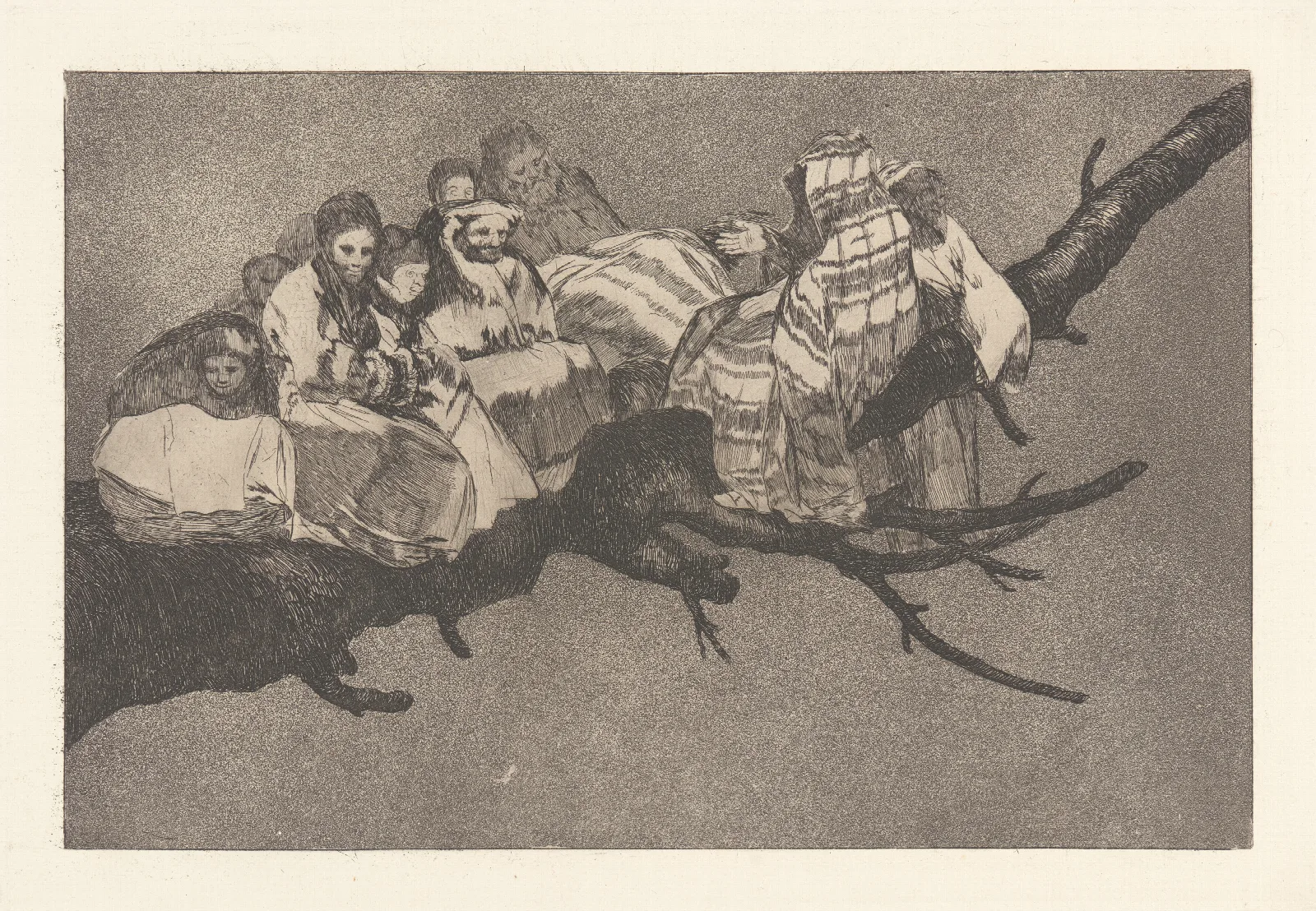 To Go Amongst The Branches I E To Talk Through Ones Hat Ridiculous Folly Andarse Por Las Ramas Disparate Ridiculo Wall Art by Francisco de Goya - Canvas Print