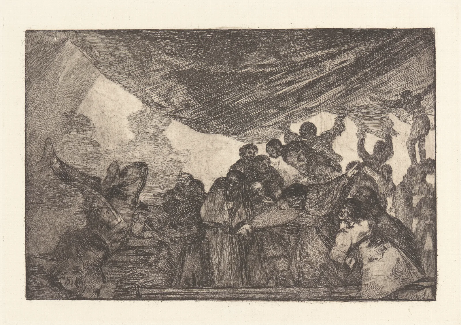 Without Commending Himself Either To God Or The Devil Clear Folly Sin Recomendarse A Dios Ni Al Diablo Disparate Claro Wall Art by Francisco de Goya - Canvas Print