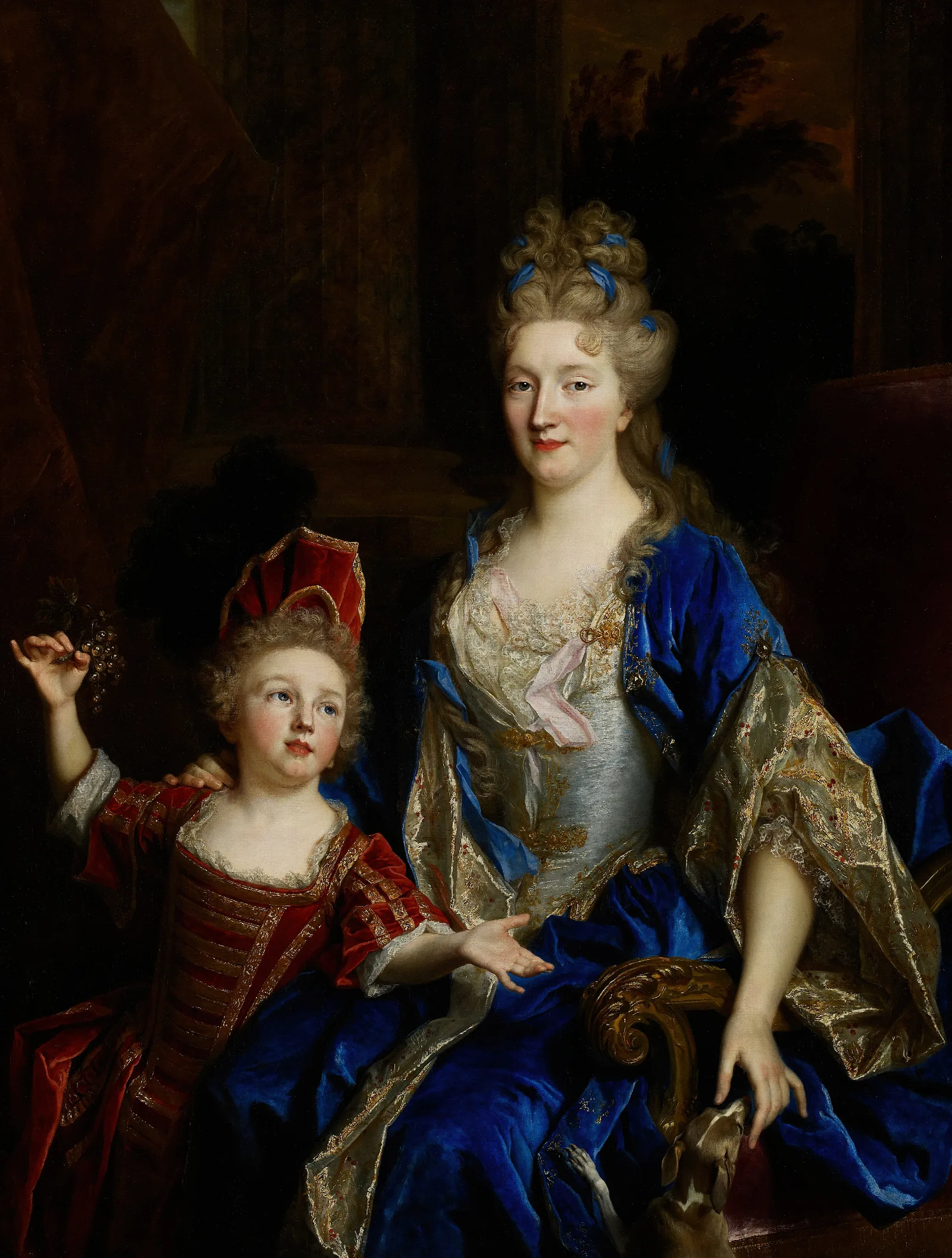 Portrait Of Catherine Coustard Marquise Of Castelnau Wife Of Charles Leonor Aubry With Her Son Leonor Wall Art by Nicolas de Largillière - Canvas Print