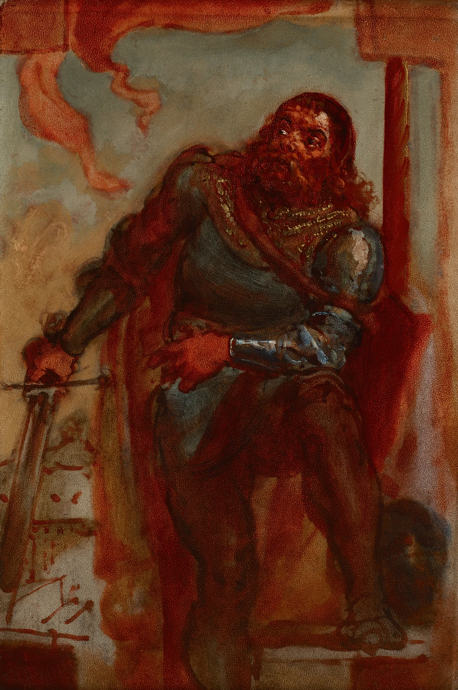 Sketch For The Painting Waclaw Wilczek During The Defence Of The Benedictine Monastery In Trzebice In Moravia In 1468 Against Maciej Korwin Wall Art by Jan Matejko - Canvas Print