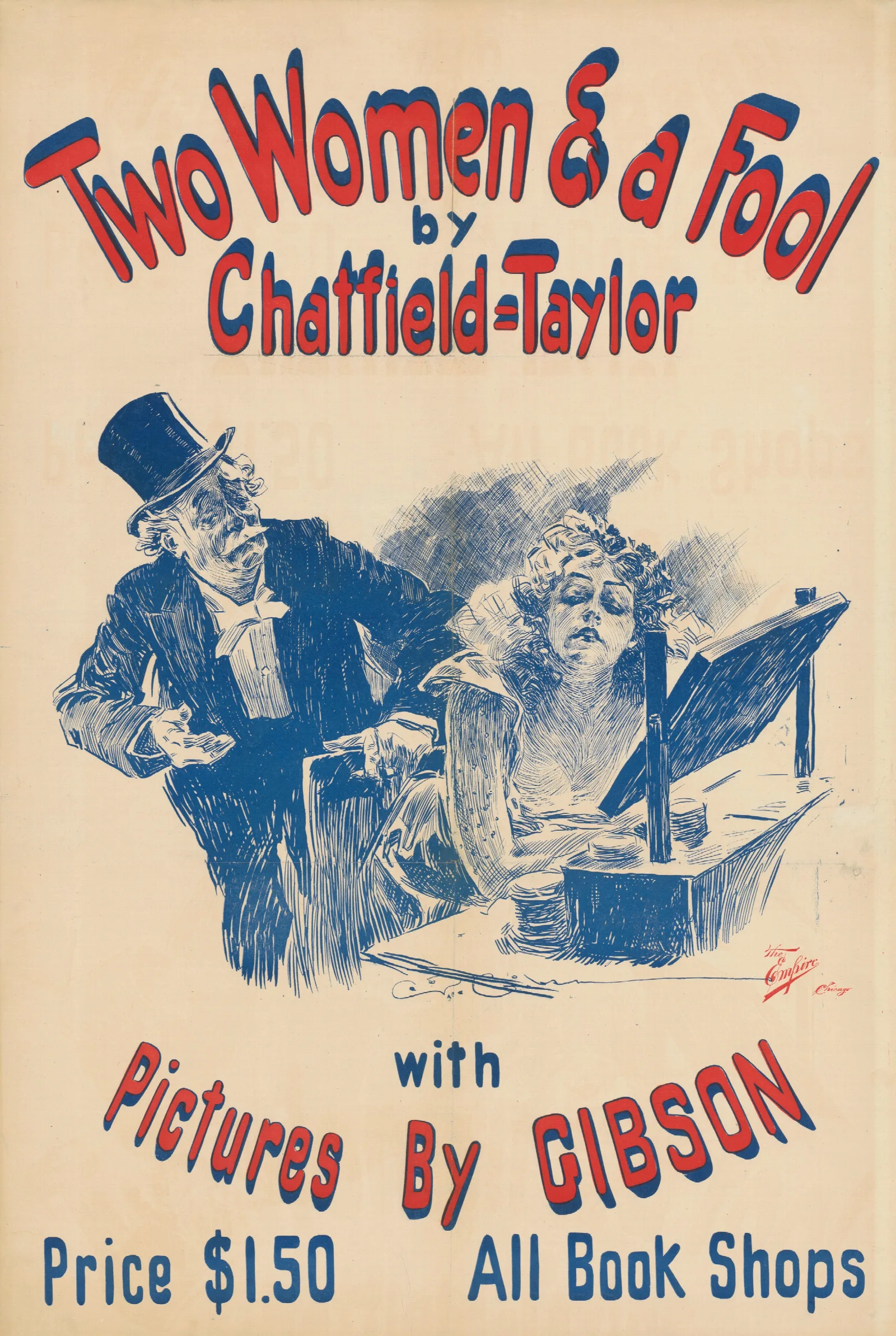 Two Women And A Fool By Chatfield Taylor Pictures By Gibson Wall Art by Charles Dana Gibson - Canvas Print