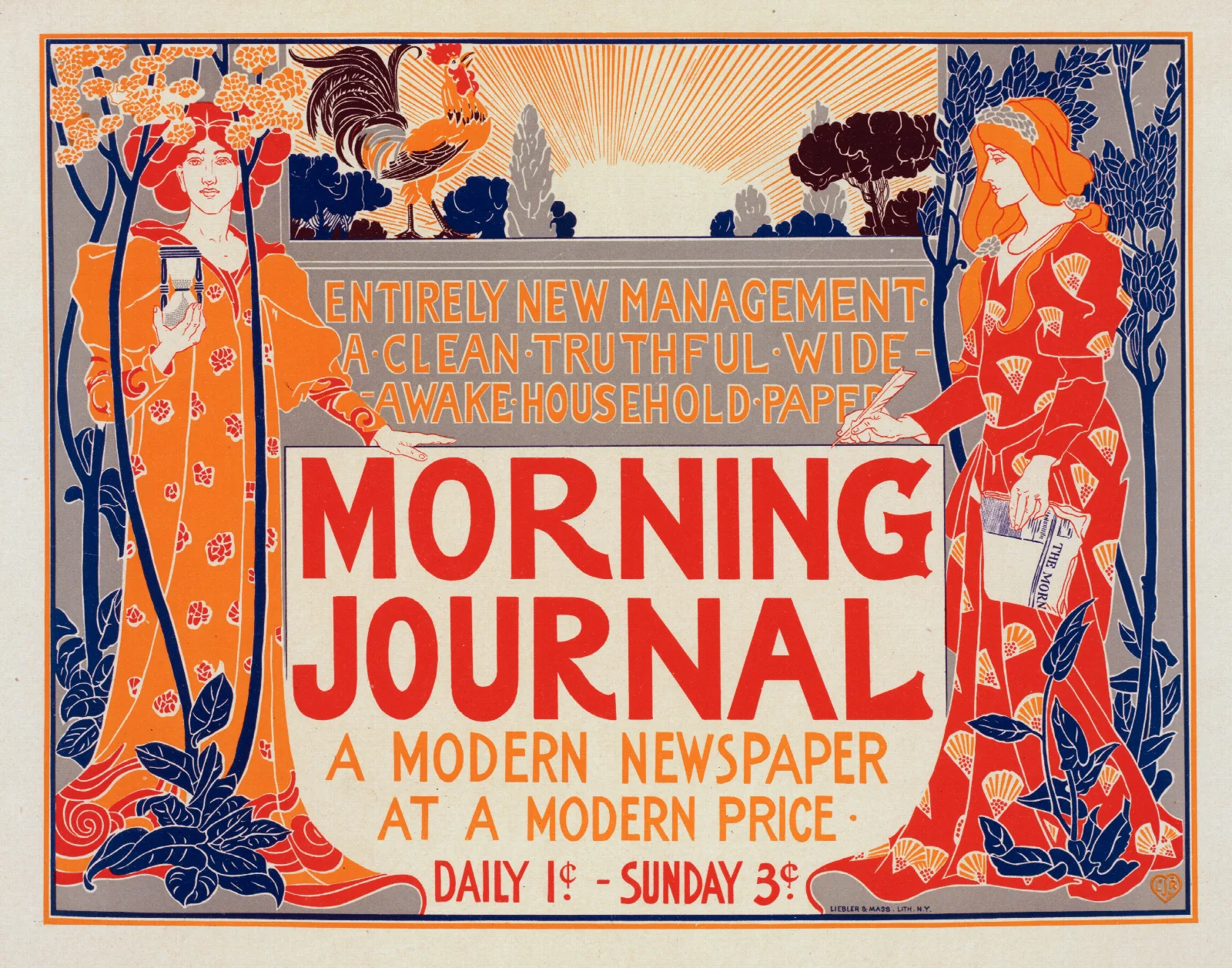 Morning Journal Wall Art by Louis Rhead - Canvas Print