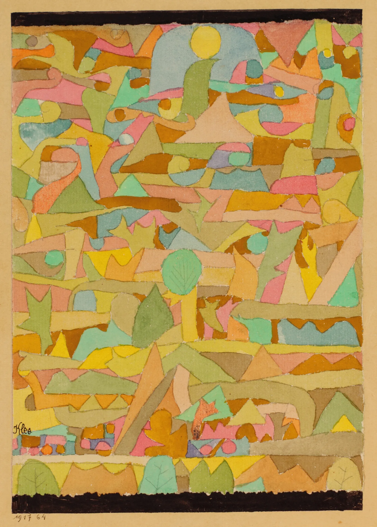 Miniature Oben U Unten Schwarz Gefasst Miniature Framed Black At Top And Bottom Wall Art by Paul Klee - Canvas Print