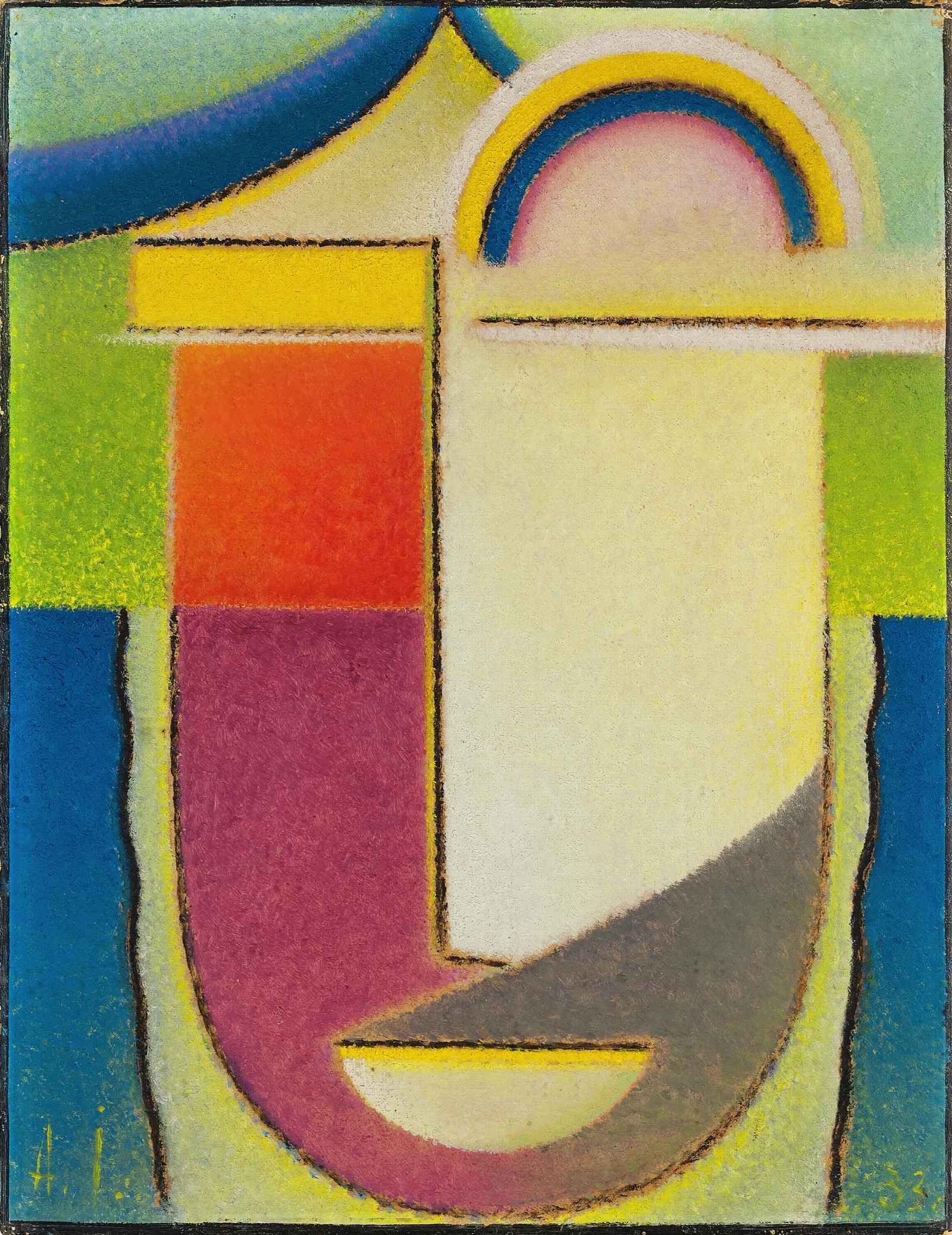 Abstrakter Kopf Ostern Abstract Head Easter Wall Art by Alexej von Jawlensky - Canvas Print