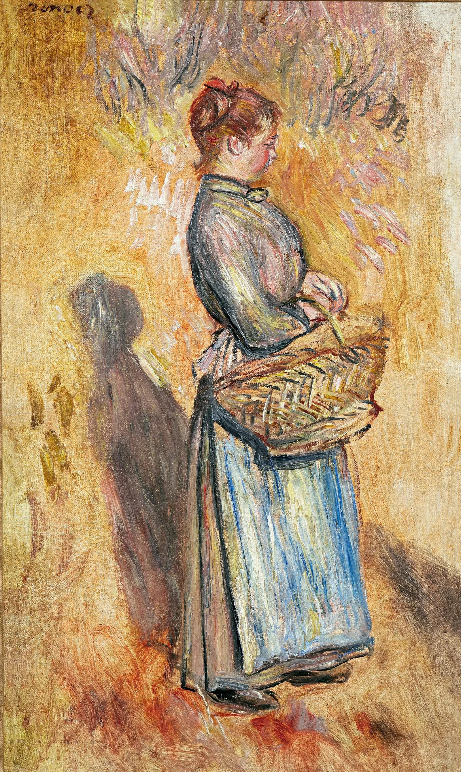 Paysanne Debout Dans Un Paysage Wall Art by Pierre-Auguste Renoir - Canvas Print