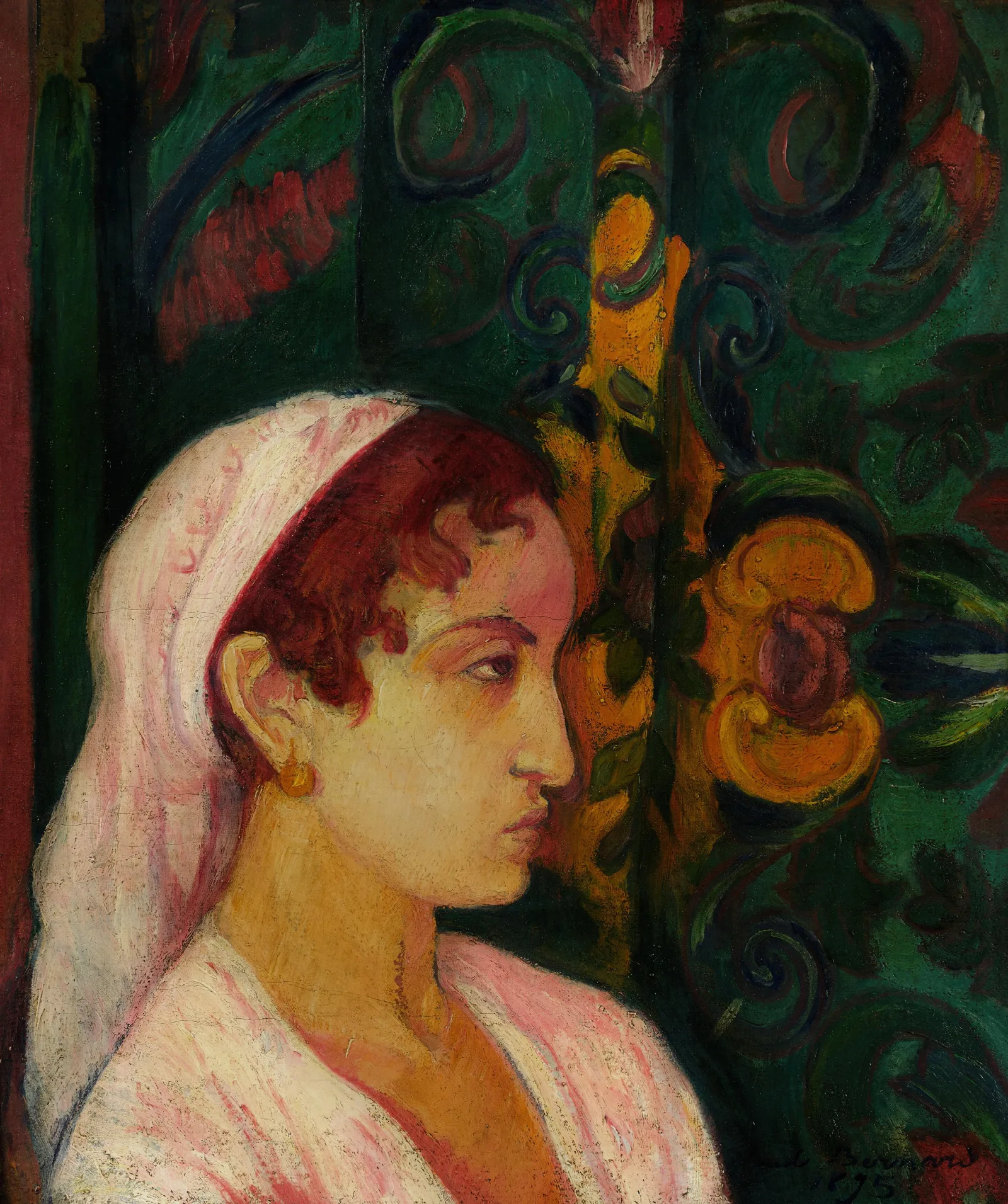 Femme De Profil 3 Wall Art by Emile Bernard - Canvas Print