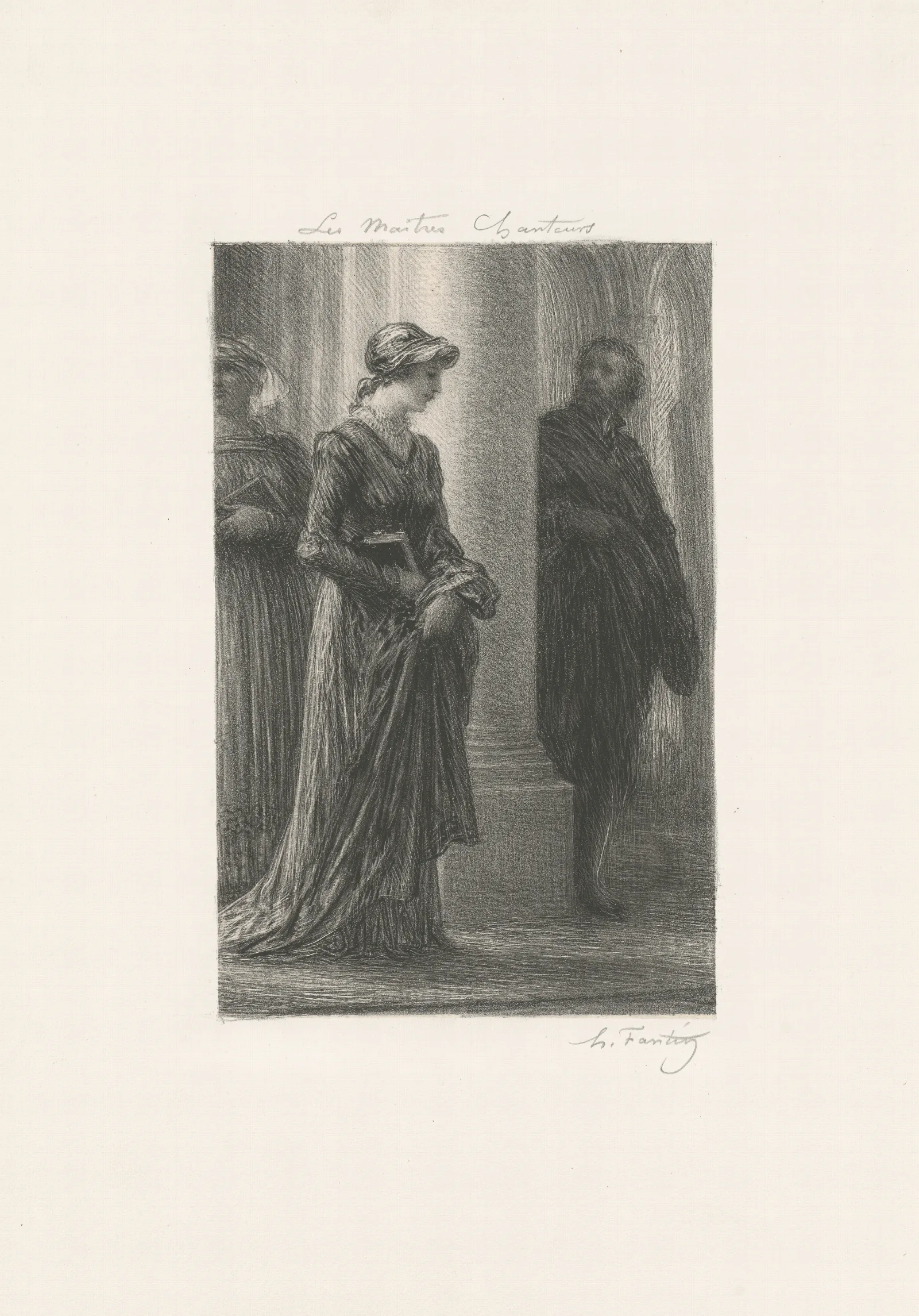 Les Maitres Chanteurs De Nuremberg Acte Ire Rencontre De Walther Et Deva Wall Art by Henri Fantin-Latour - Canvas Print