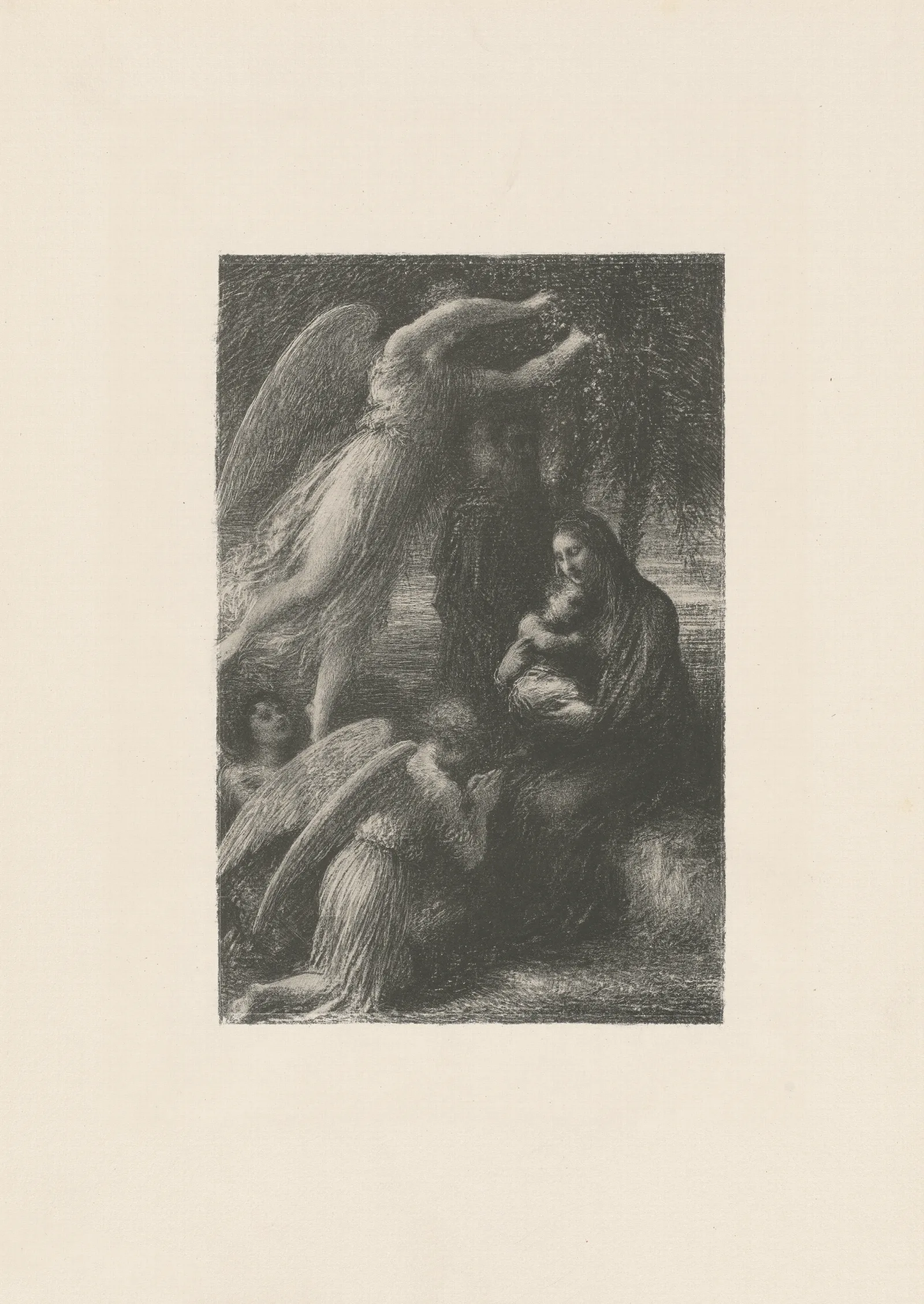 Lenfance Du Christ Le Repos De La Sainte Famille Wall Art by Henri Fantin-Latour - Canvas Print