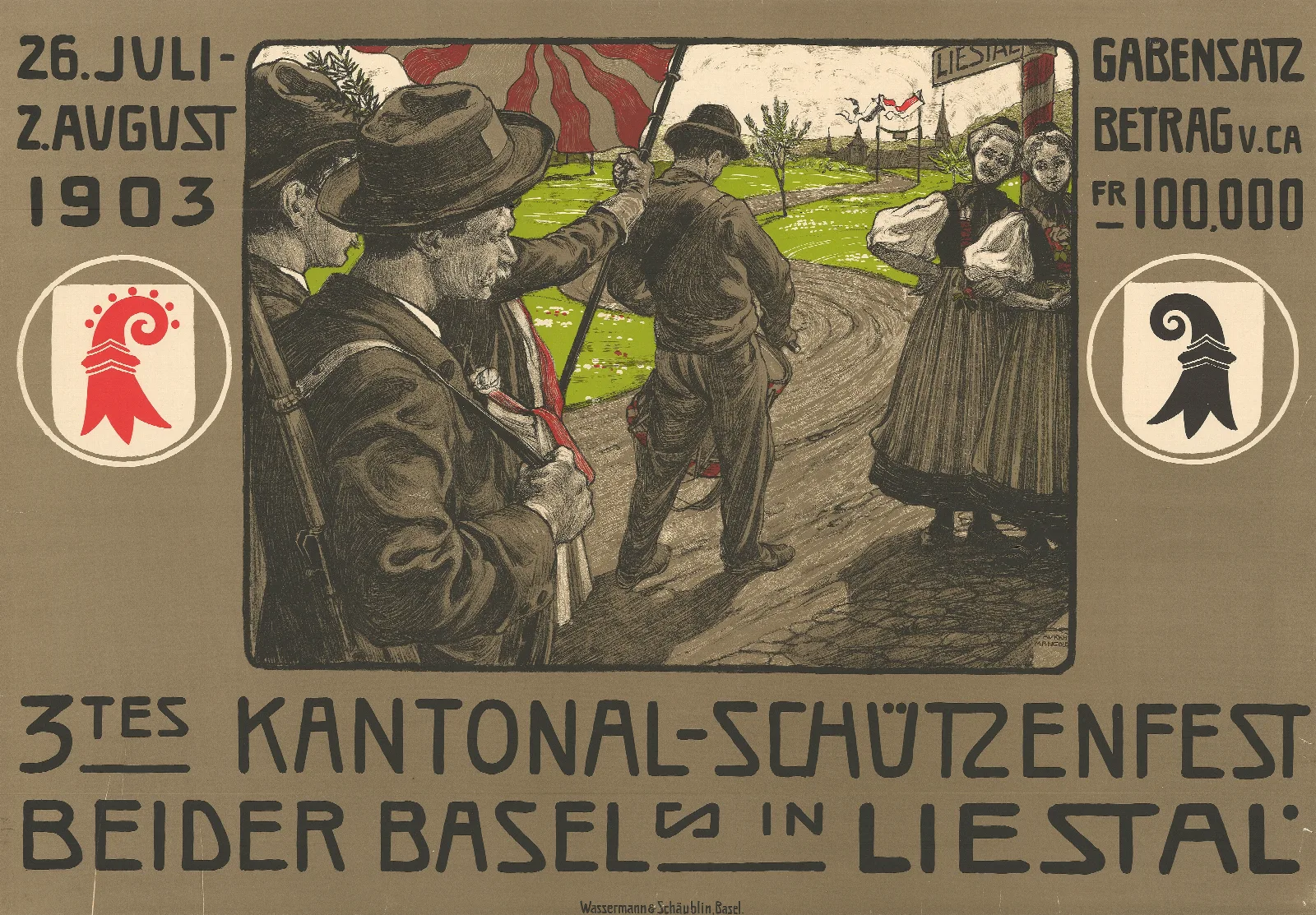 3tes Kantonal Schutzenfest Beider Basel In Liestal Wall Art by Burkhard Mangold - Canvas Print