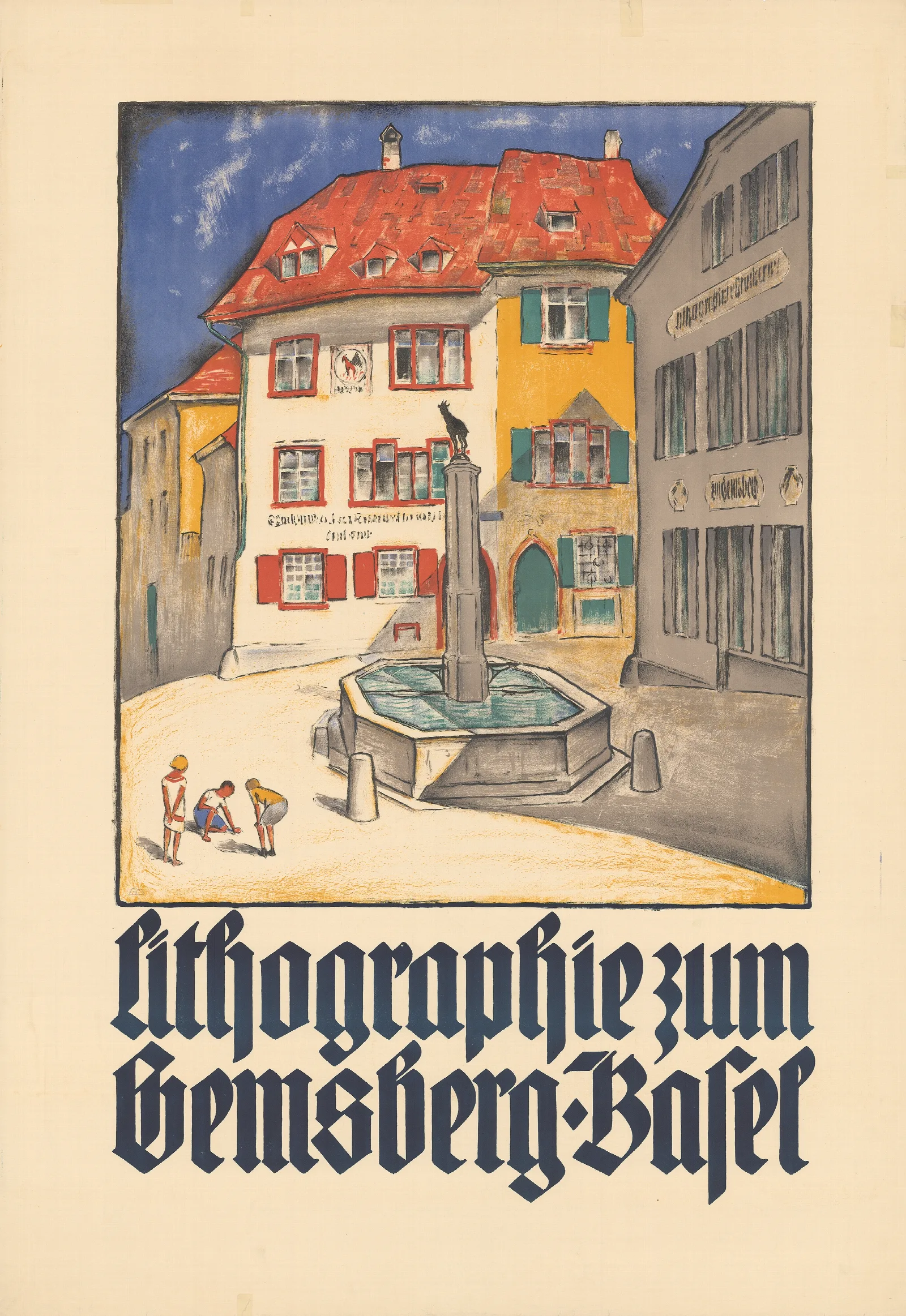 Lithographie Zum Gemsberg Basel Wall Art by Burkhard Mangold - Canvas Print