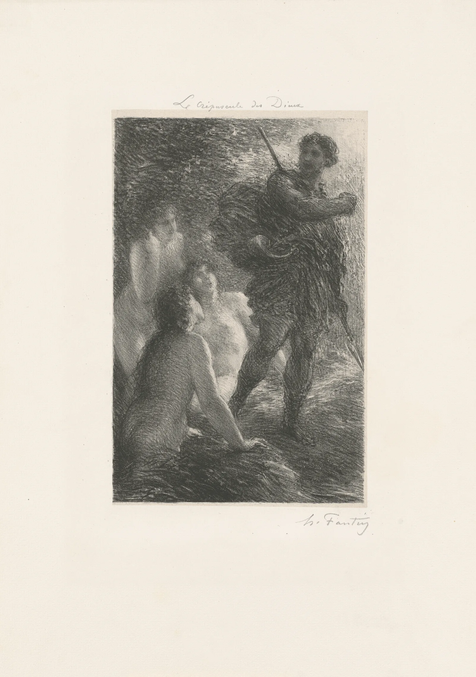 Le Crepuscule Des Dieux Acte Iii Siegfried Et Les Filles Du Rhin Wall Art by Henri Fantin-Latour - Canvas Print