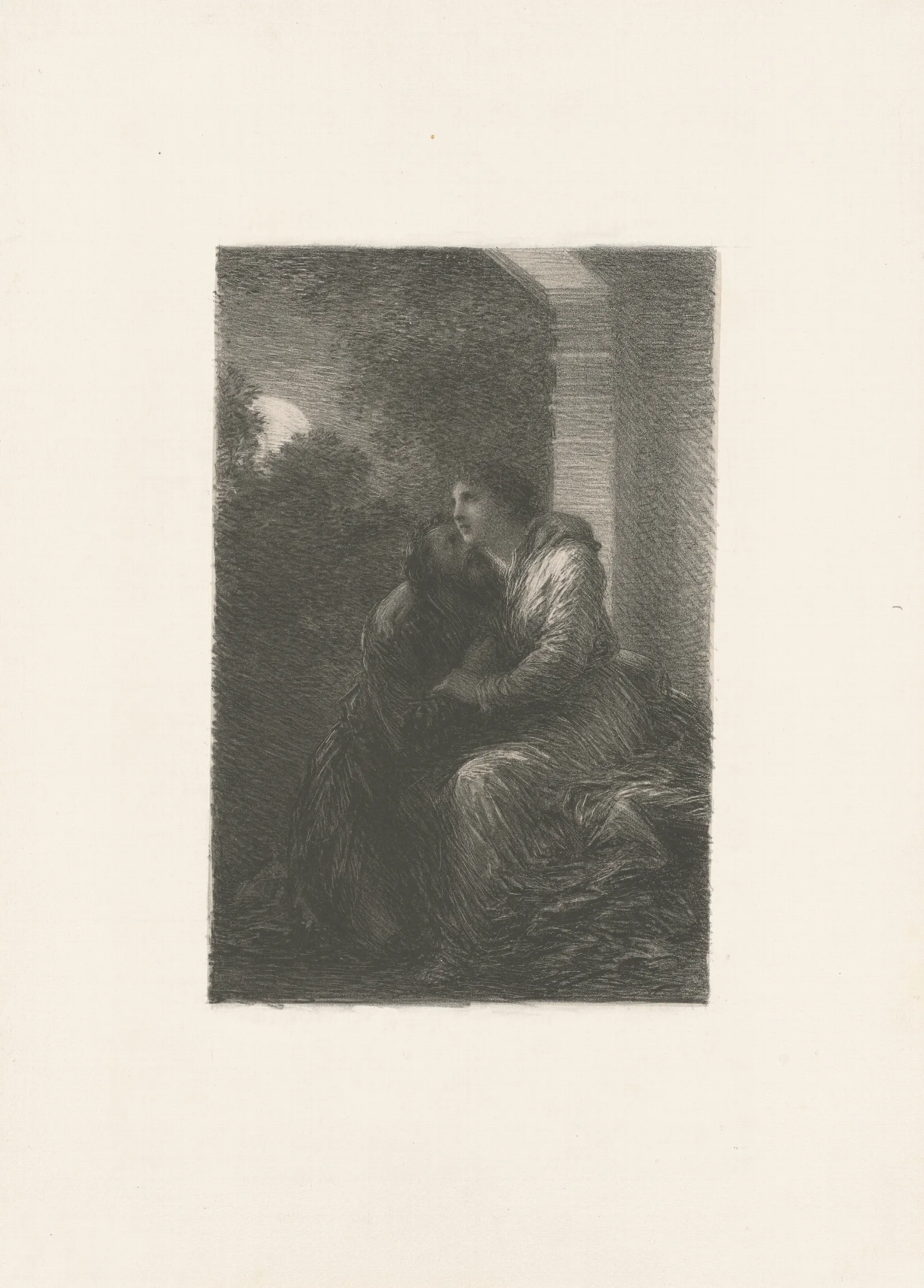 Lohengrin Acte Iii Scene Damour Wall Art by Henri Fantin-Latour - Canvas Print
