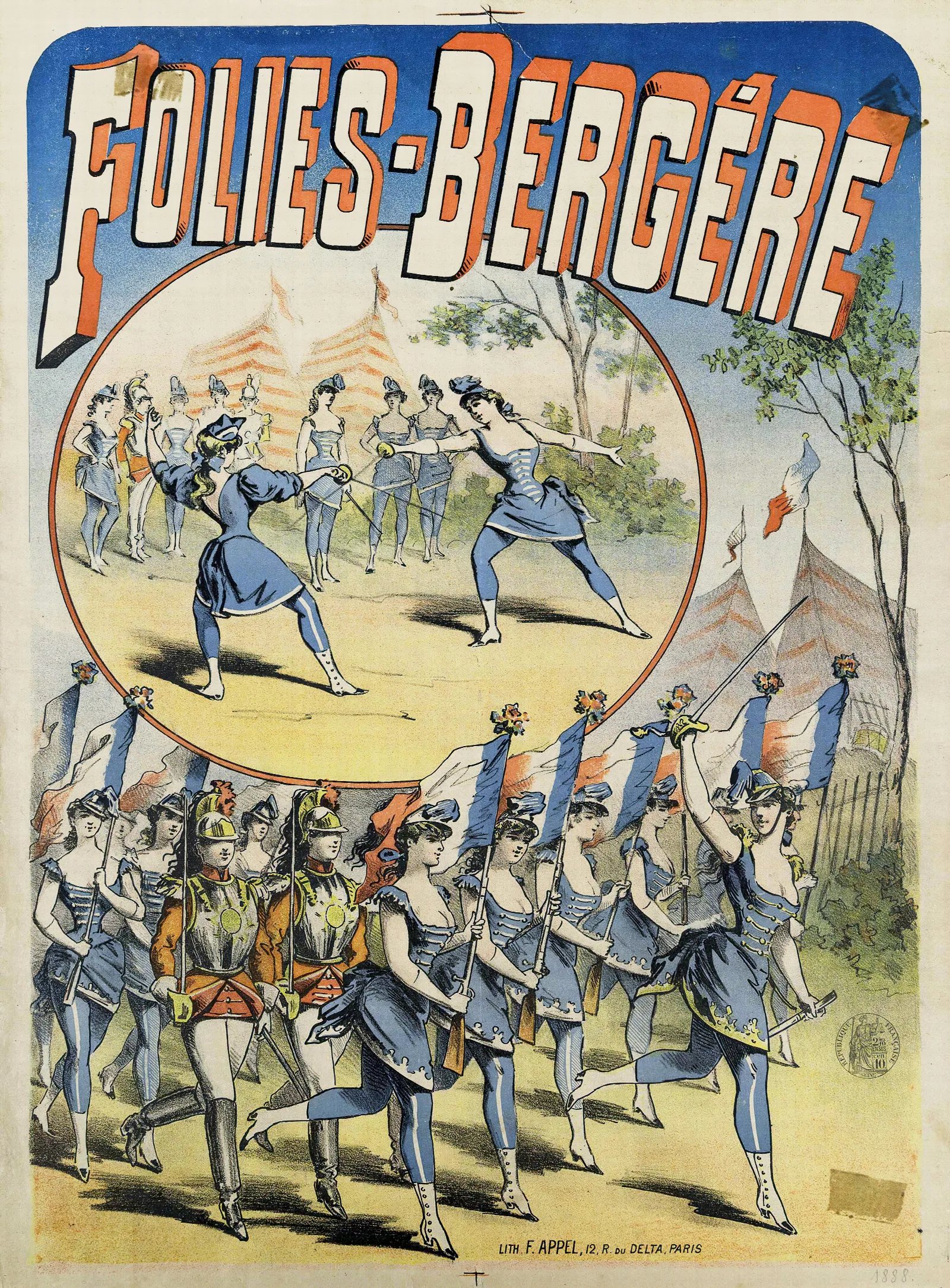 Folies Bergere 2 Wall Art by Jules Chéret - Canvas Print