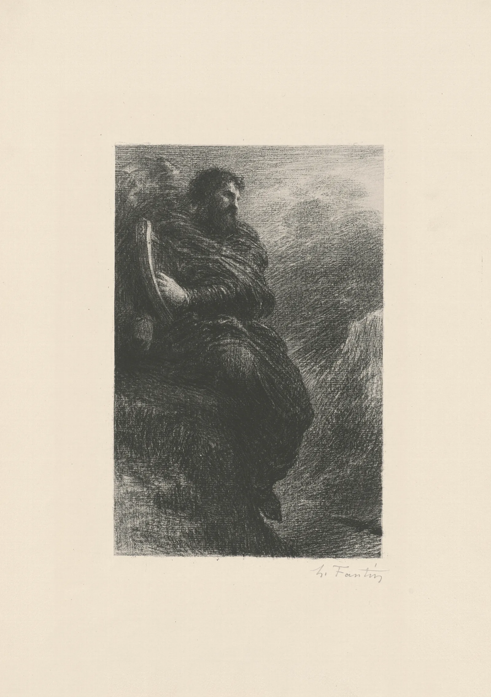 Harold En Italie Dans Les Montagnes Wall Art by Henri Fantin-Latour - Canvas Print