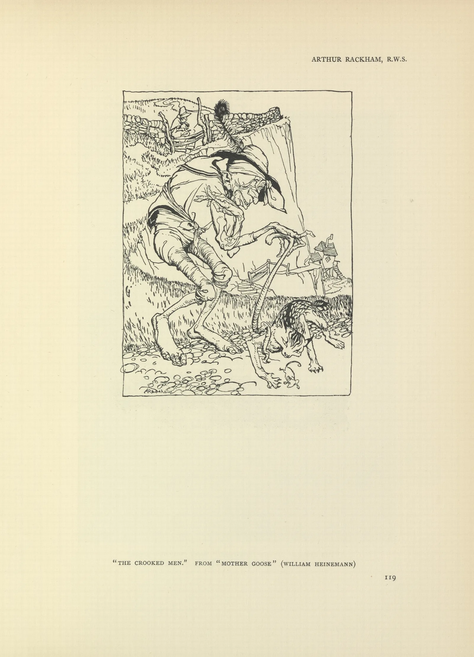 The Crooked Men Mother Goose Wall Art by Arthur Rackham - Canvas Print