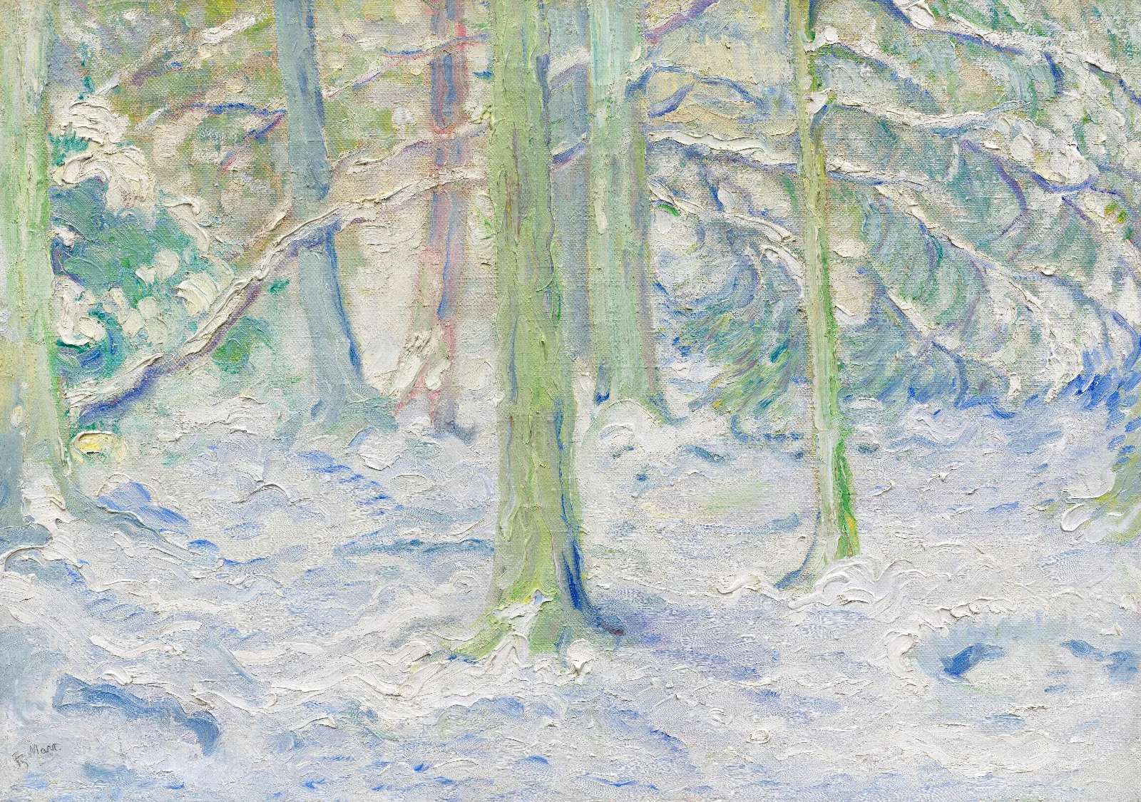 Verschneiter Wald Wall Art by Franz Marc - Canvas Print