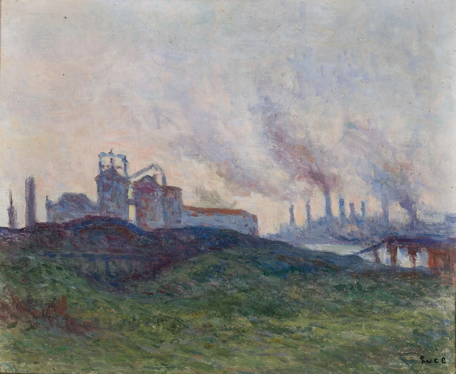 Usine Pres Du Canal Wall Art by Maximilien Luce - Canvas Print
