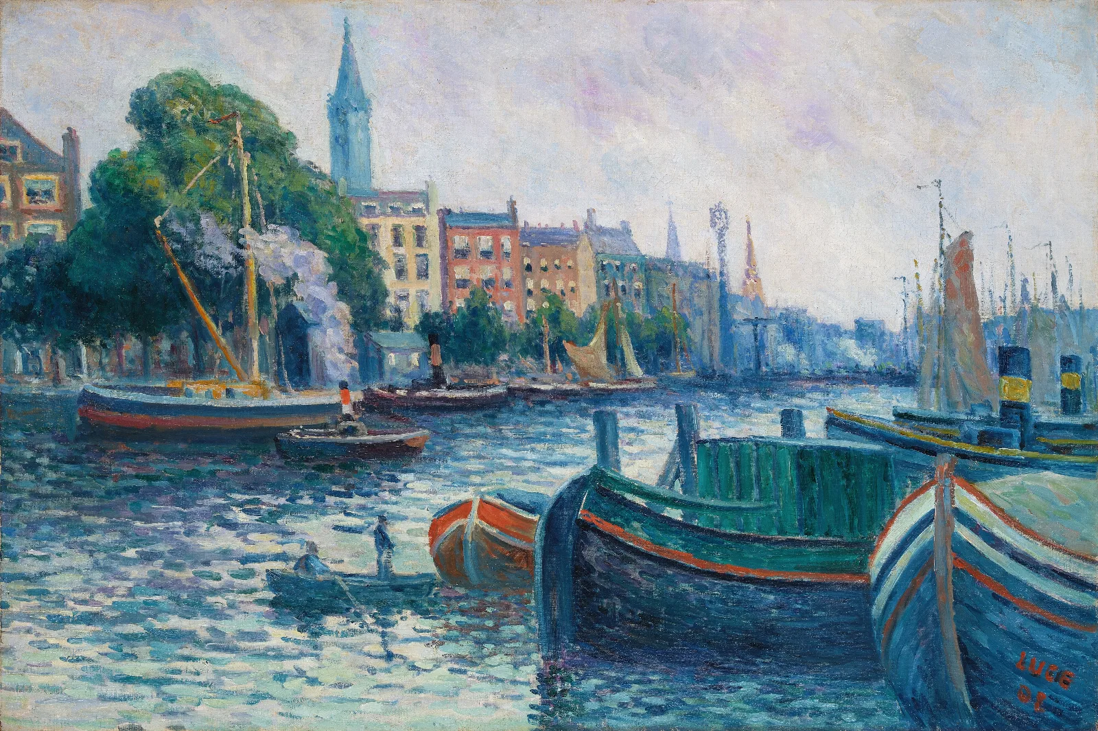 Le Leuvehaven Rotterdam Wall Art by Maximilien Luce - Canvas Print
