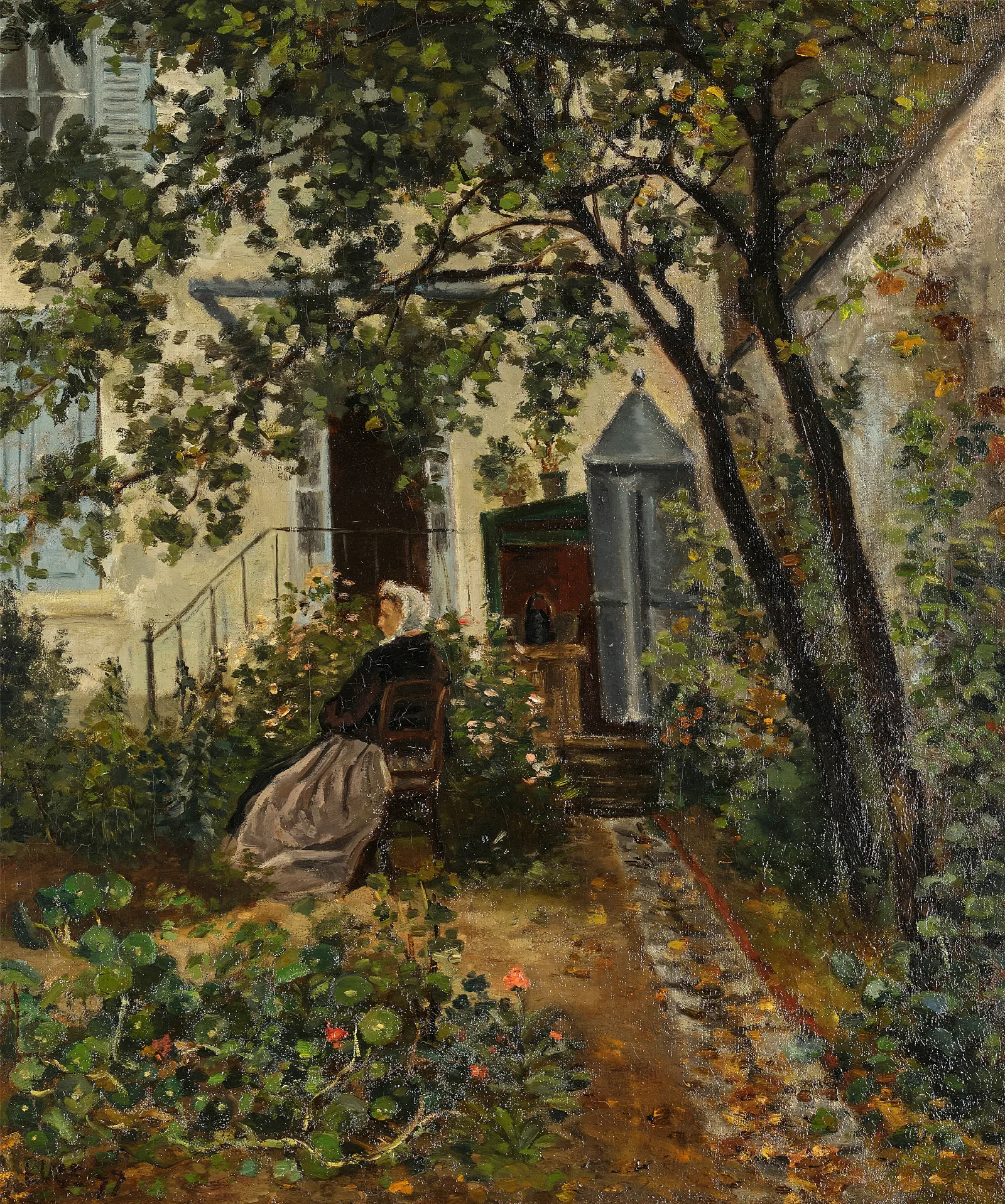 La Mere De Lartiste Dans Le Jardin A Montrouge Wall Art by Maximilien Luce - Canvas Print