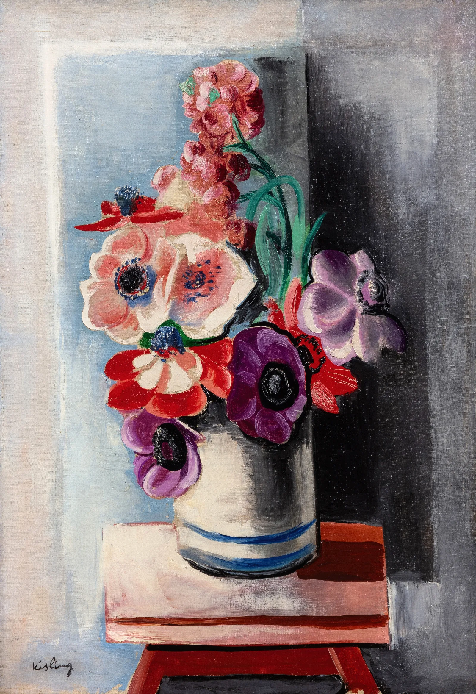 Anemones 10 Wall Art by Moïse Kisling - Canvas Print