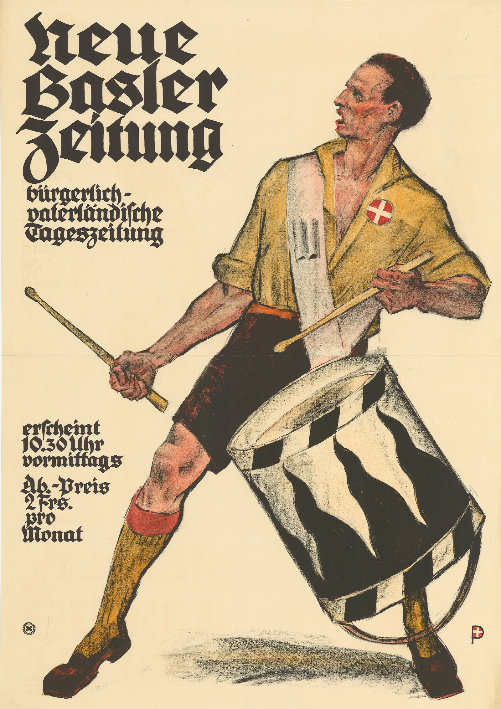 Neue Basler Zeitung Wall Art by Otto Plattner - Canvas Print