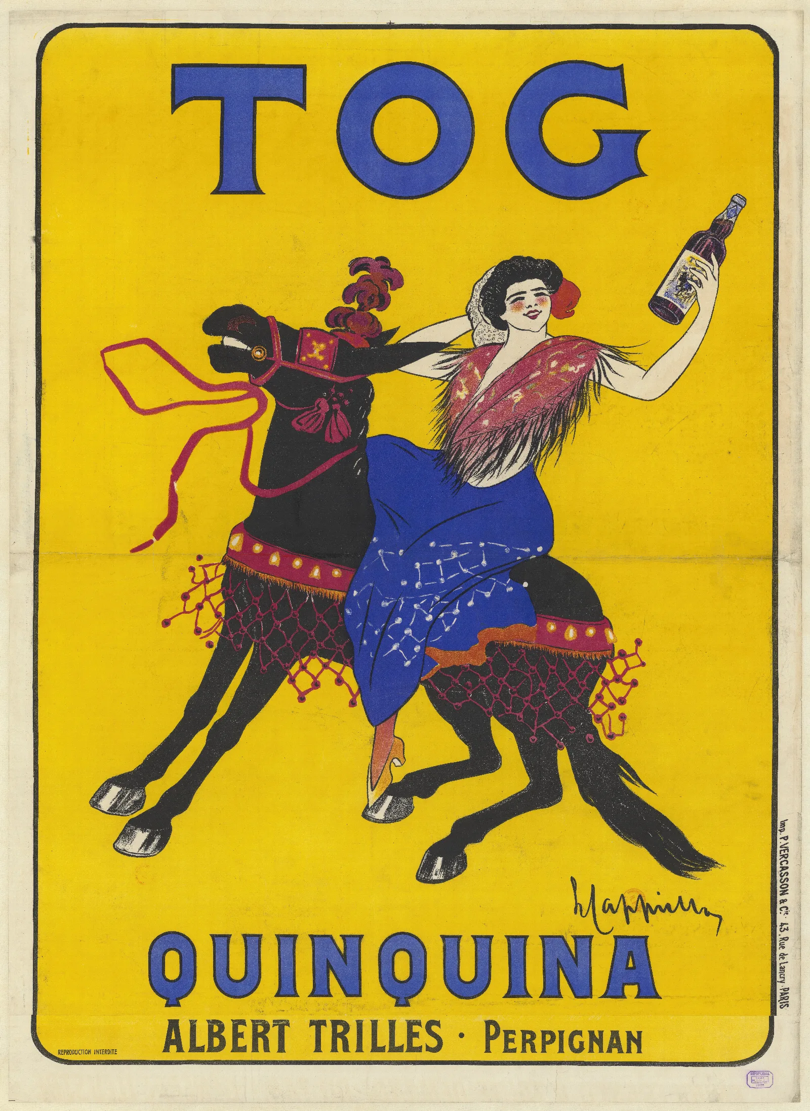Tog Quinquina Albert Trilles Perpignan Wall Art by Leonetto Cappiello - Canvas Print