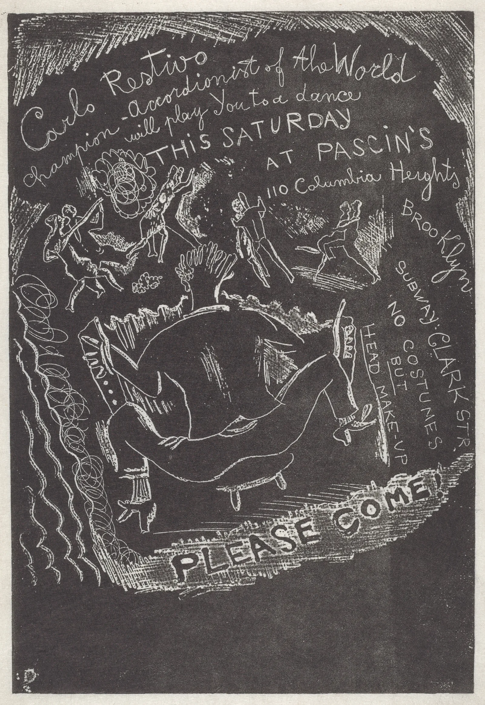 Posters Invitation To Party At Jules Pascins by Jules Pascin (1918) by Jules Pascin - Canvas Print