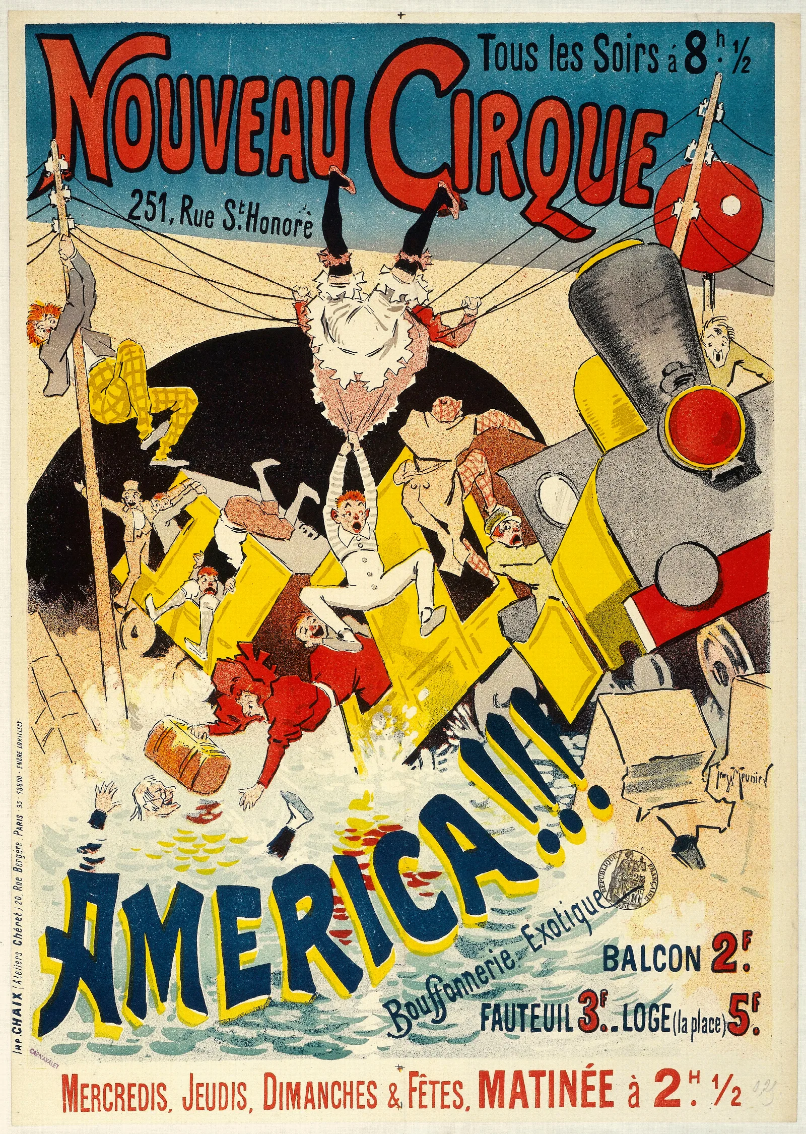 Ouveau Cirqueamerica Wall Art by Georges Meunier - Canvas Print