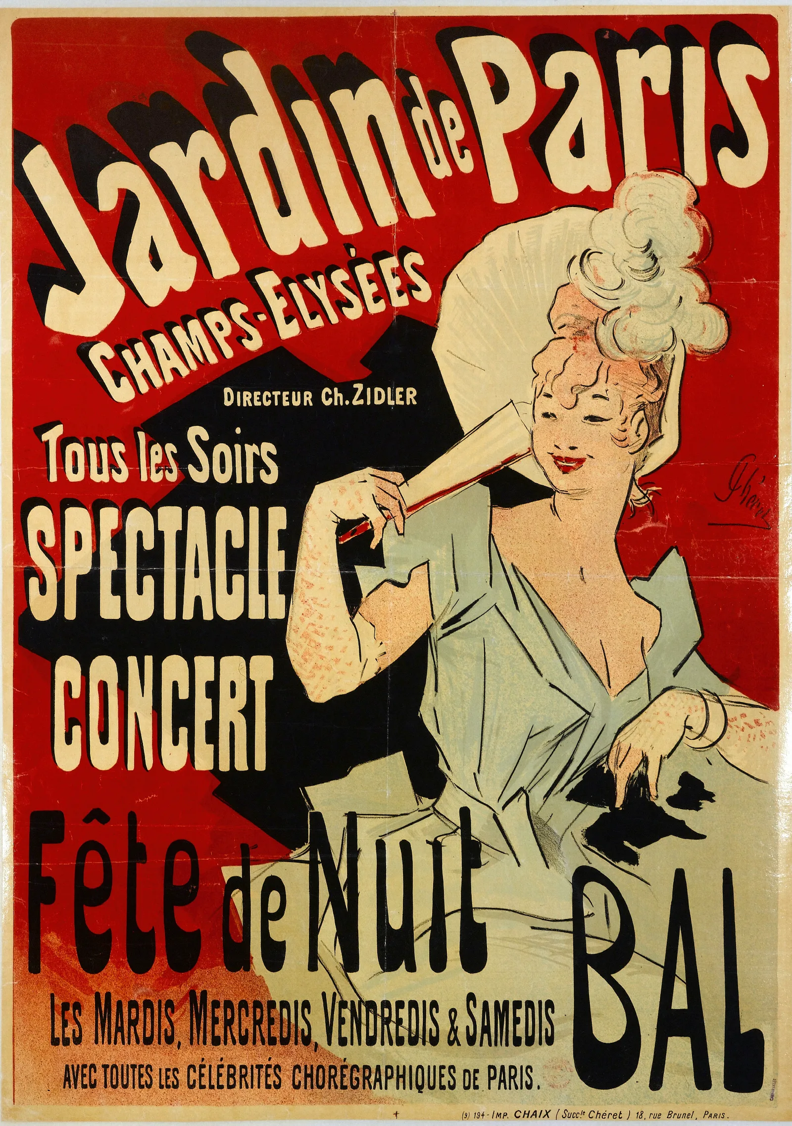 Tous Les Soirs Spectacle Concert Wall Art by Jules Chéret - Canvas Print