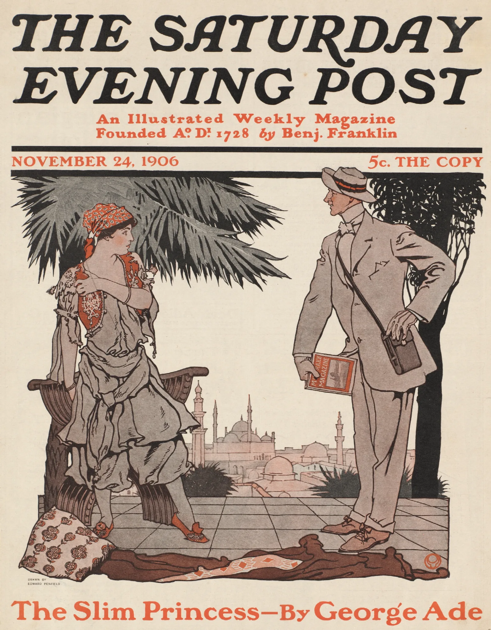 The Saturday Evening Post November 24 1906 Wall Art by Edward Penfield - Canvas Print