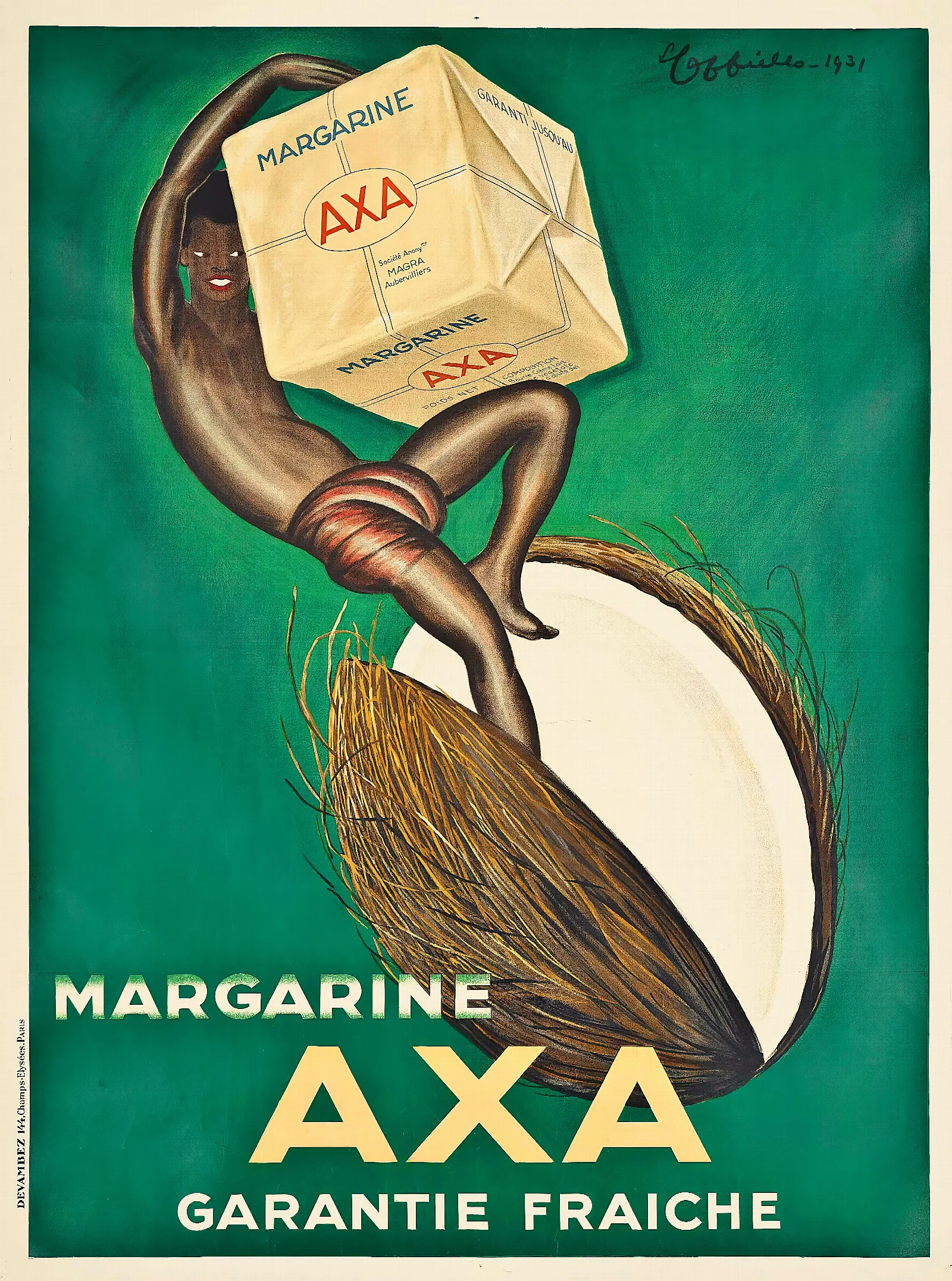 Margarine Axa Wall Art by Leonetto Cappiello - Canvas Print