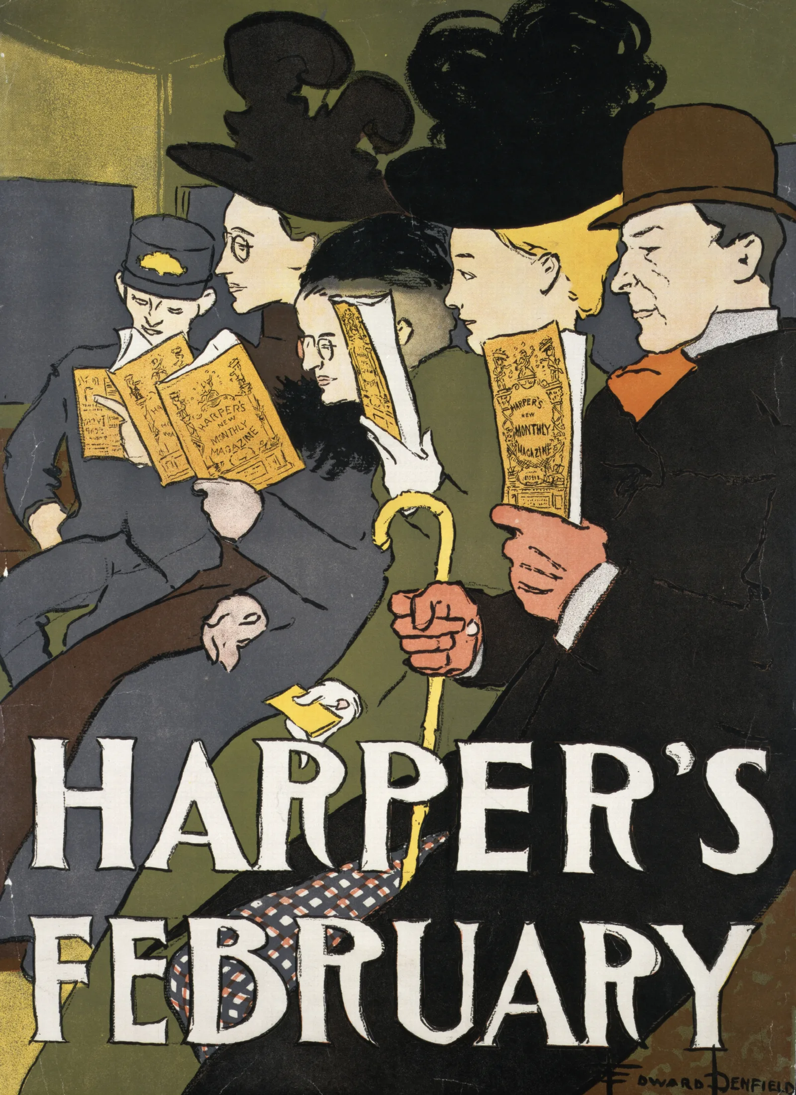 Harpers February 5 Wall Art by Edward Penfield - Canvas Print