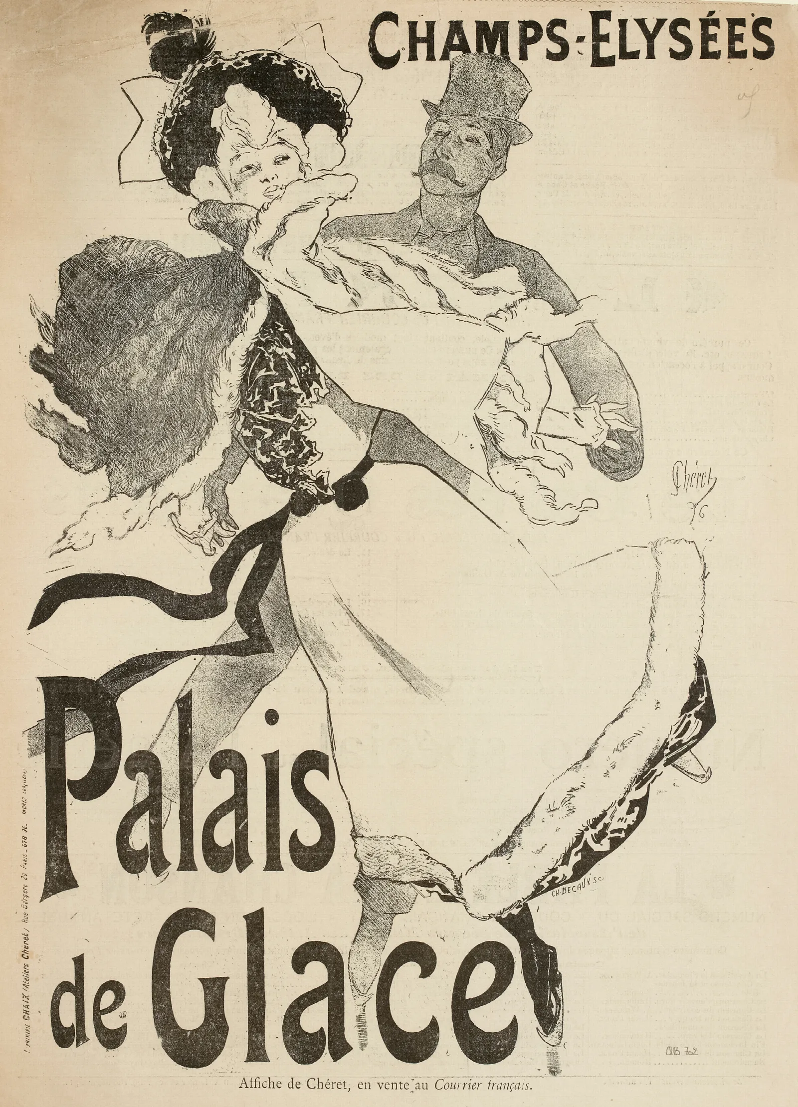 Champs Elysees Palais De Glace 2 Wall Art by Jules Chéret - Canvas Print