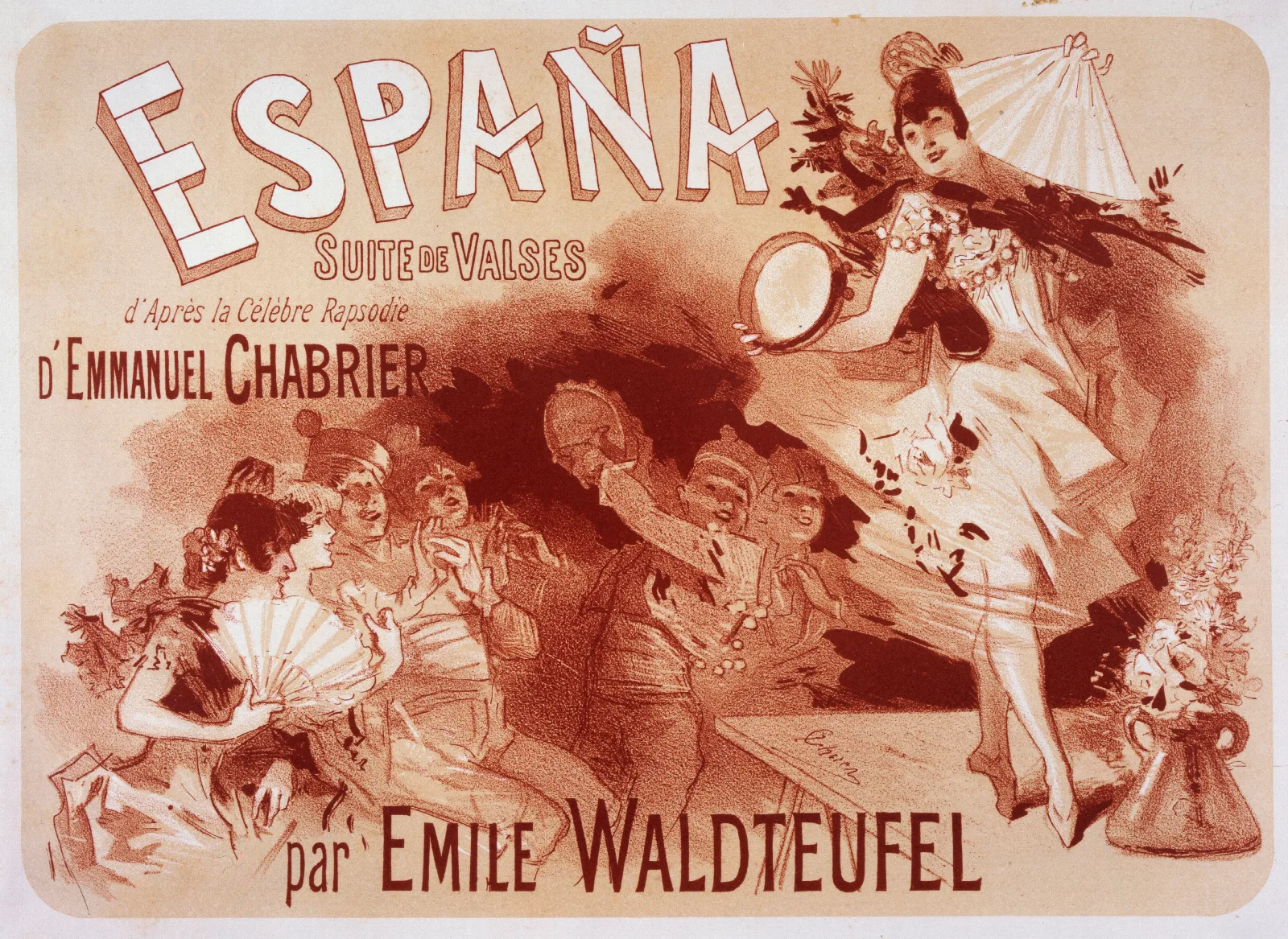 Espana Suite De Valses Wall Art by Jules Chéret - Canvas Print