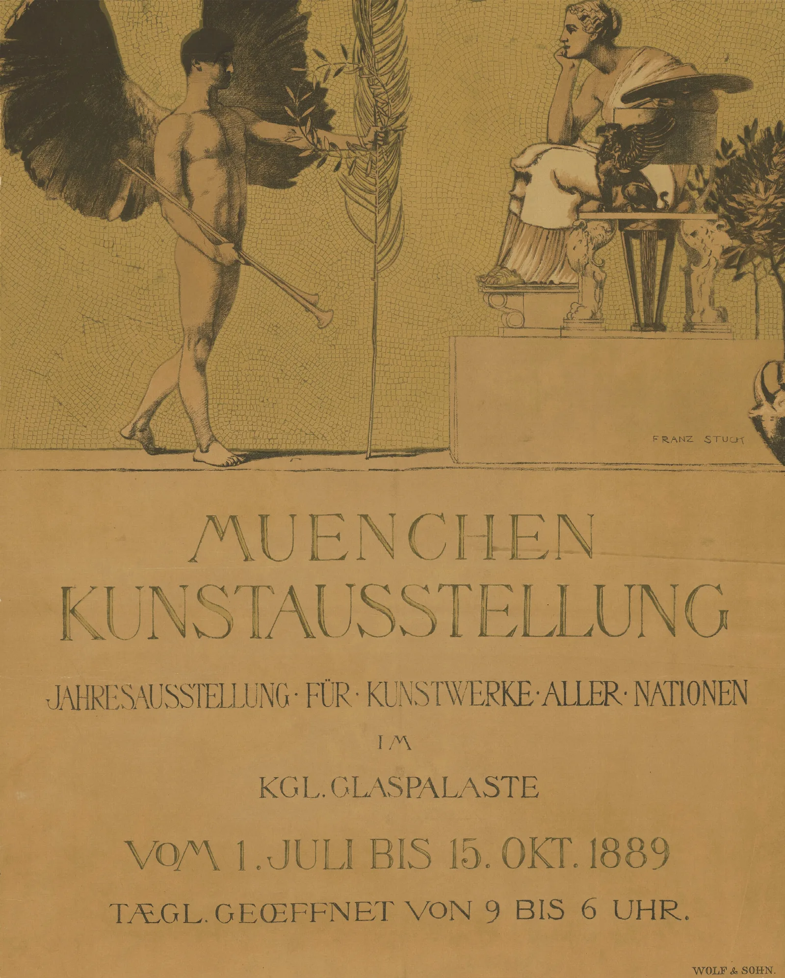 Munchen Kunstausstellung Vom 1 Juli Bis 15 Oktober 1889 Wall Art by Franz von Stuck - Canvas Print