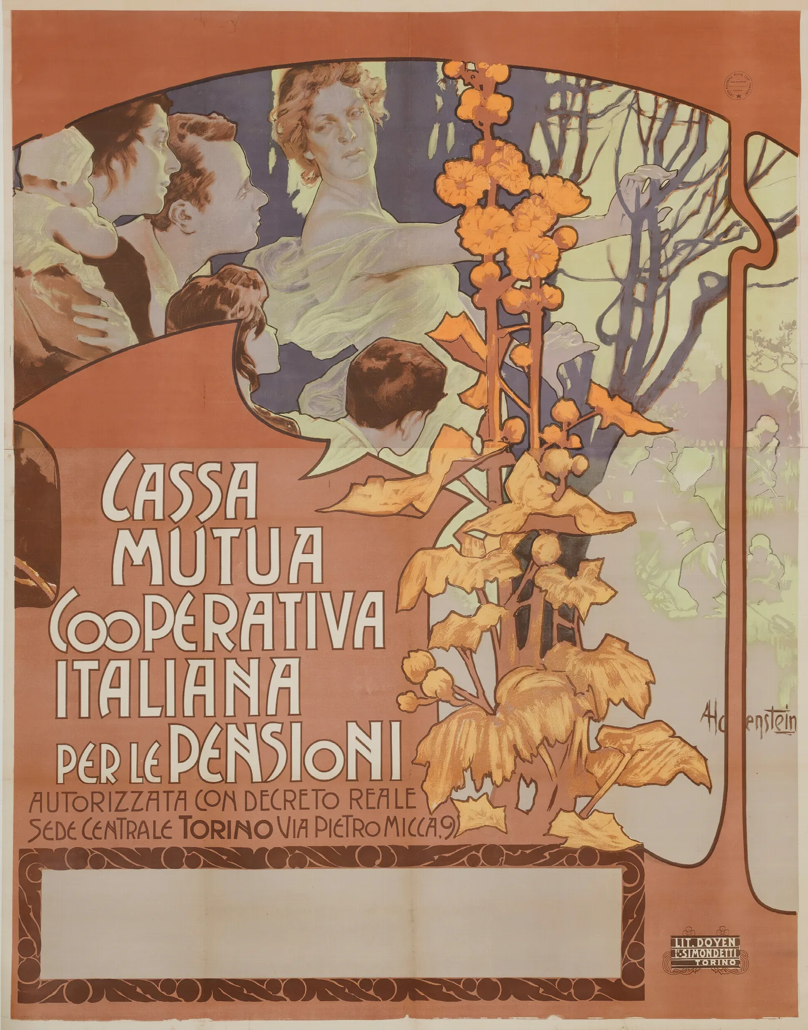 Cassa Nazionale Mutua Cooperativa Per Le Pensioni Wall Art by Adolfo Hohenstein - Canvas Print