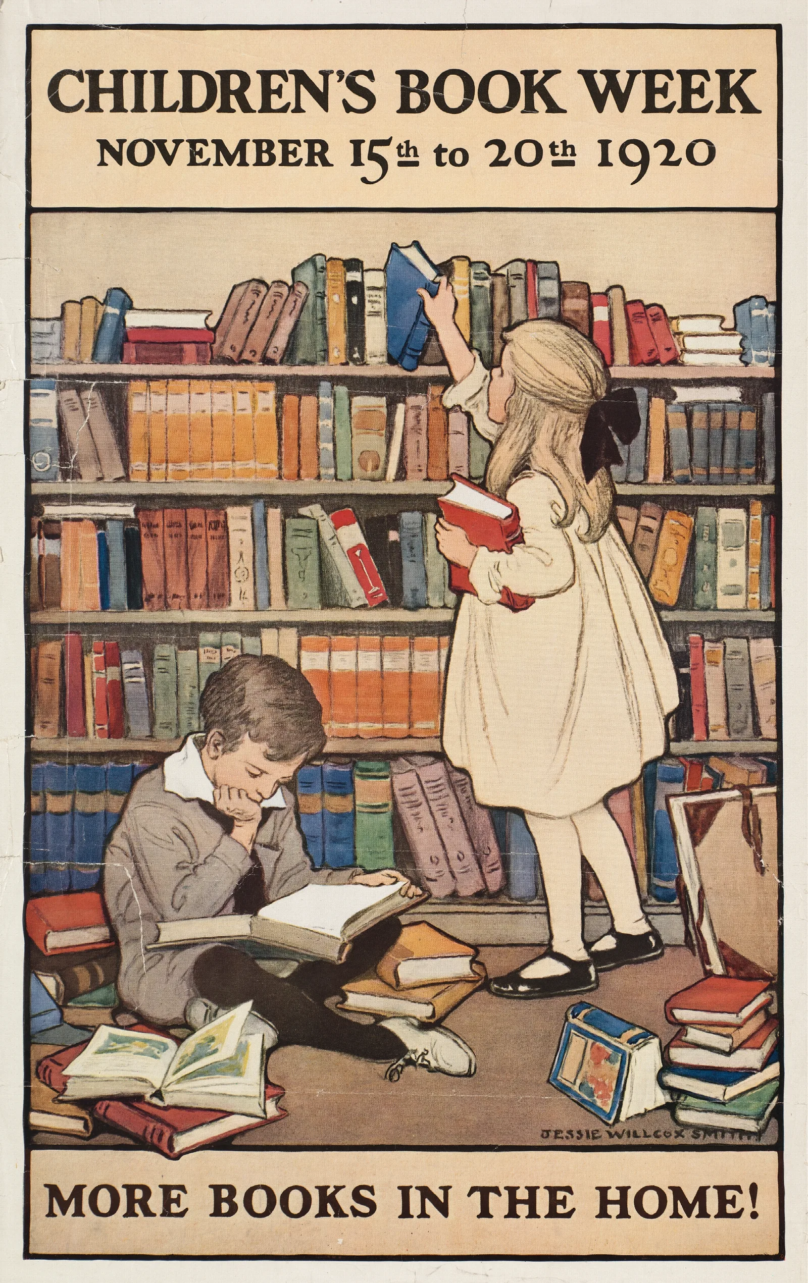 Childrens Book Week November 15th To 20th 1920 Wall Art by Jessie Willcox Smith - Canvas Print