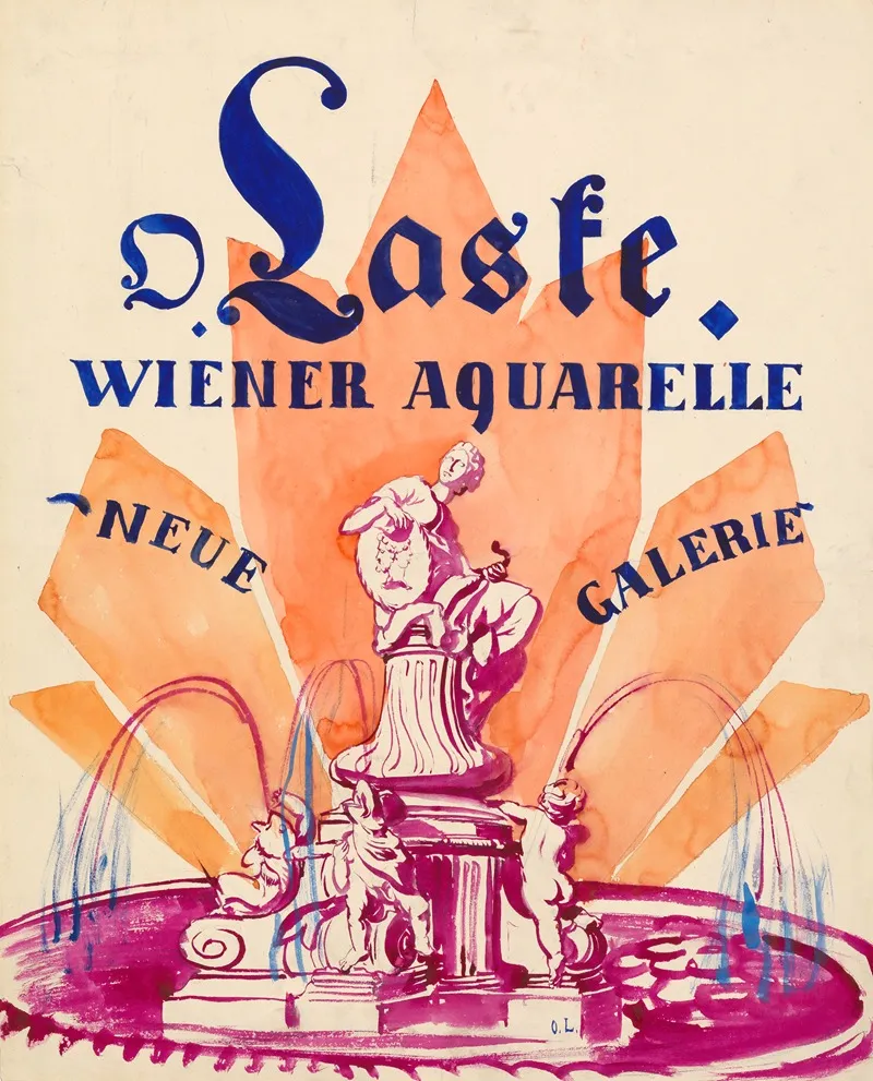 Ausstellungsplakat Oskar Laske Wiener Aquarelle Neue Galerie Wall Art by Oskar Laske - Canvas Print