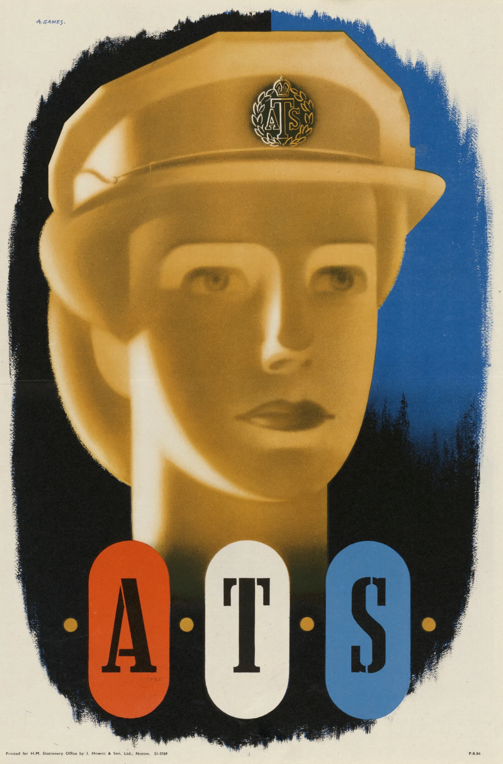 A T S Wall Art by Abram Games - Canvas Print