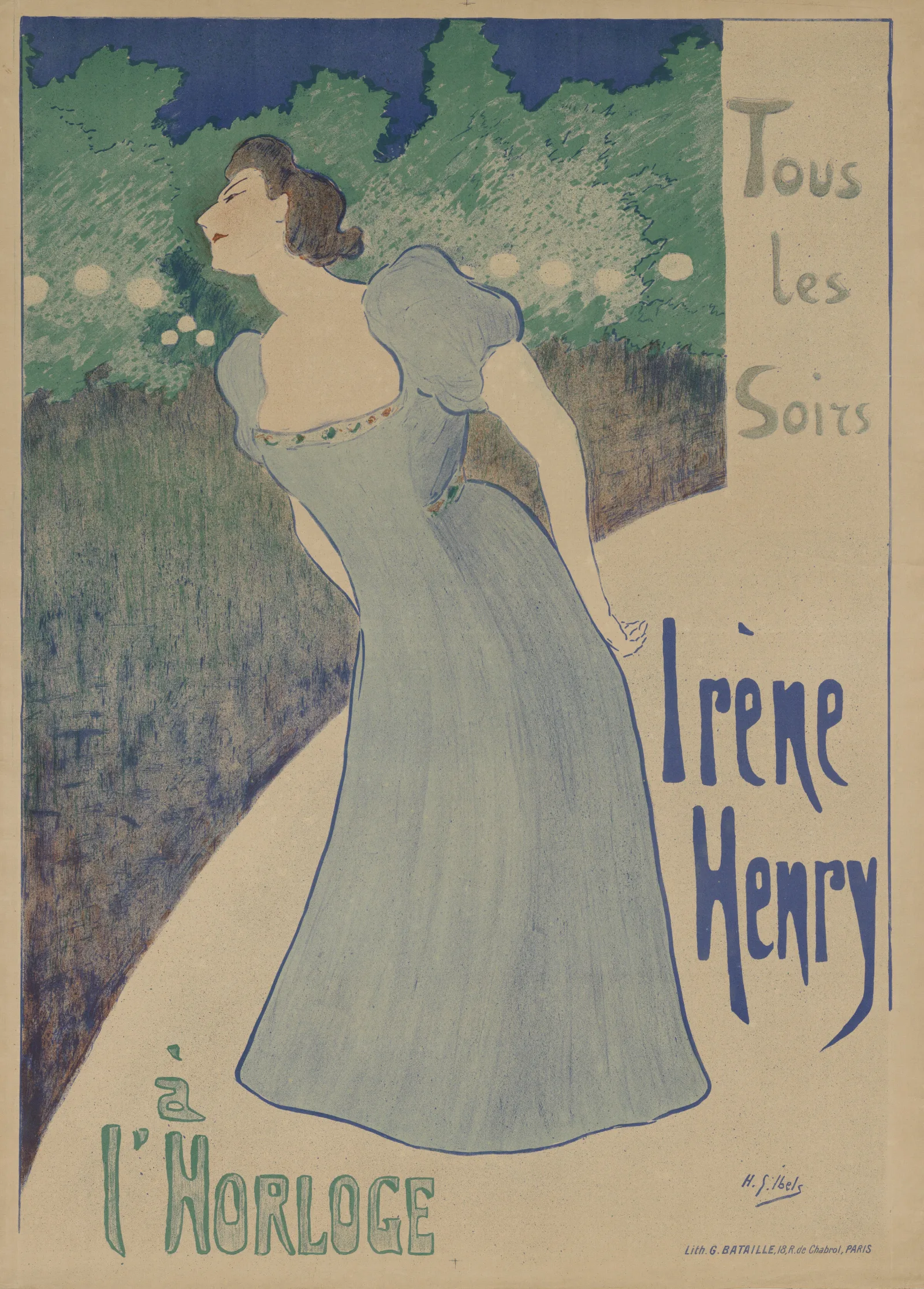 Irene Henry A Lhorloge Wall Art by Henri-Gabriel Ibels - Canvas Print
