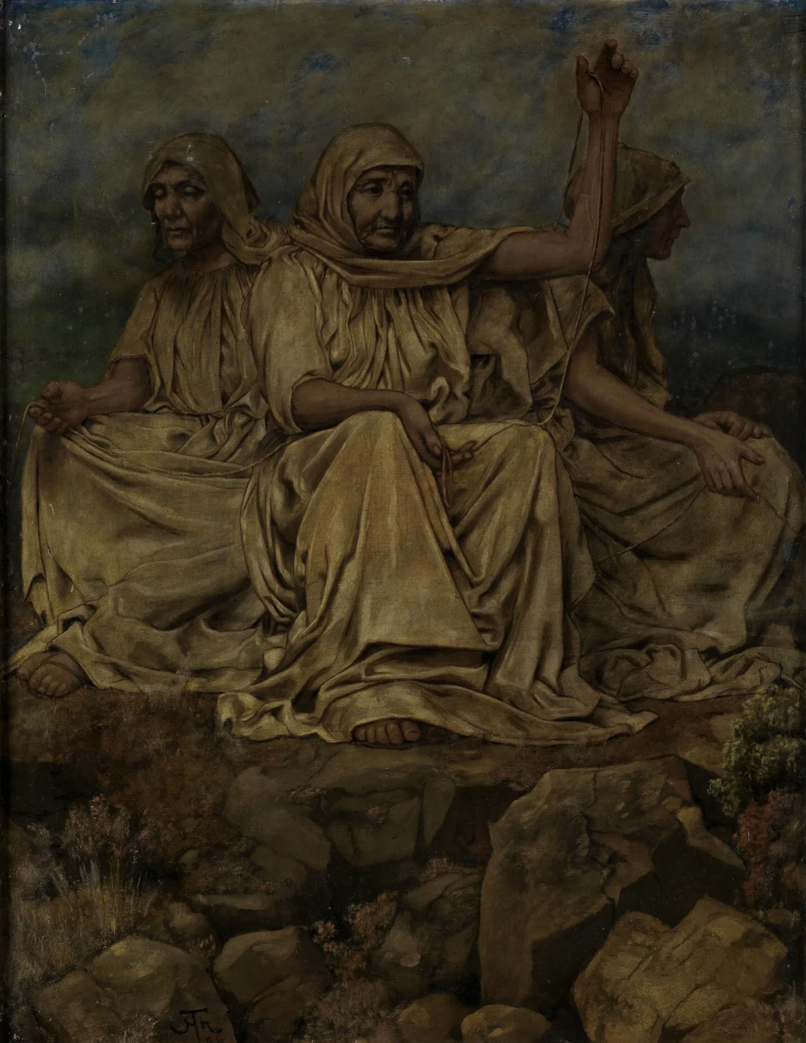 Die Nornen Wall Art by Hans Thoma - Canvas Print