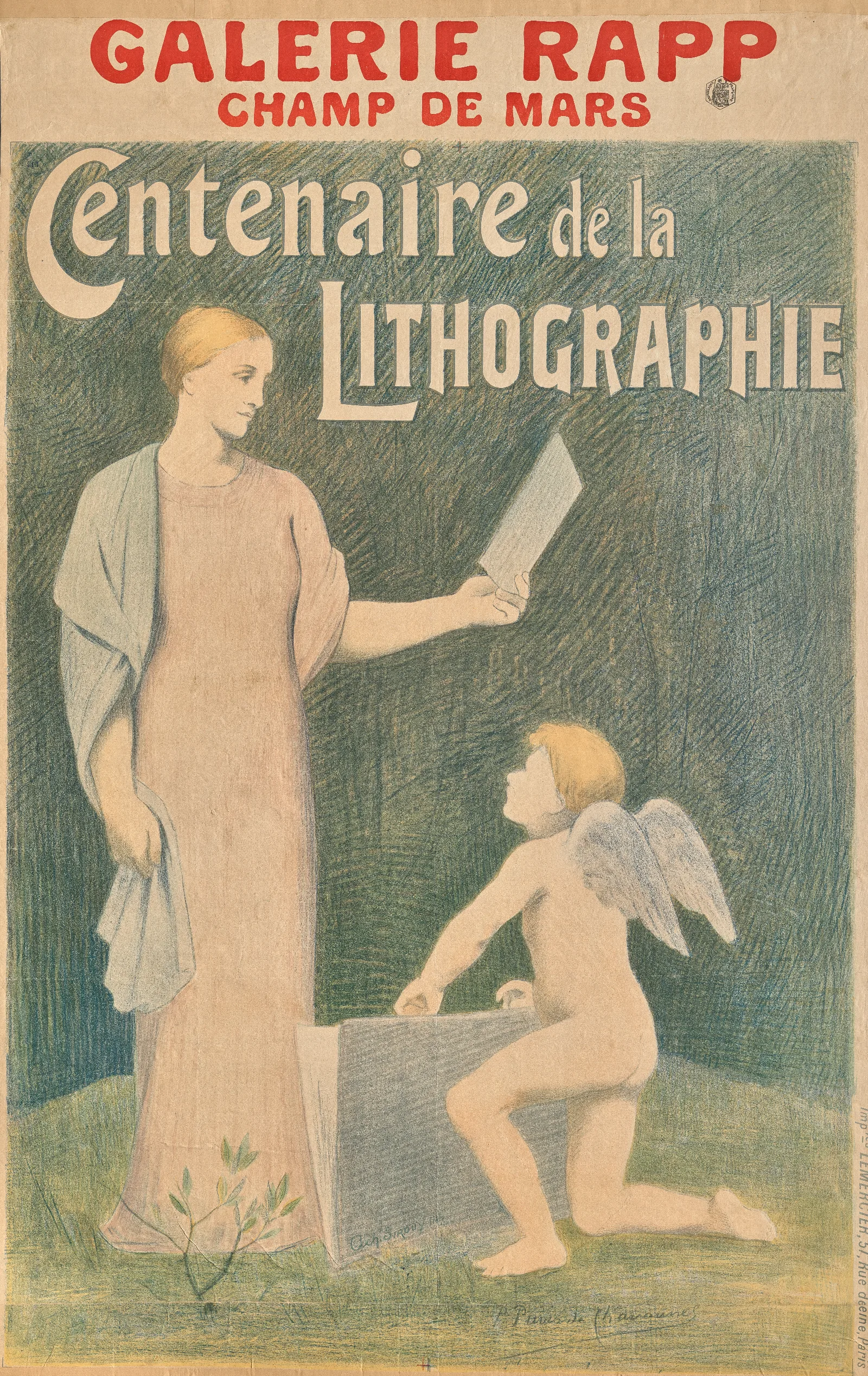 Centennial Of Lithography Wall Art by Pierre Puvis de Chavannes - Canvas Print