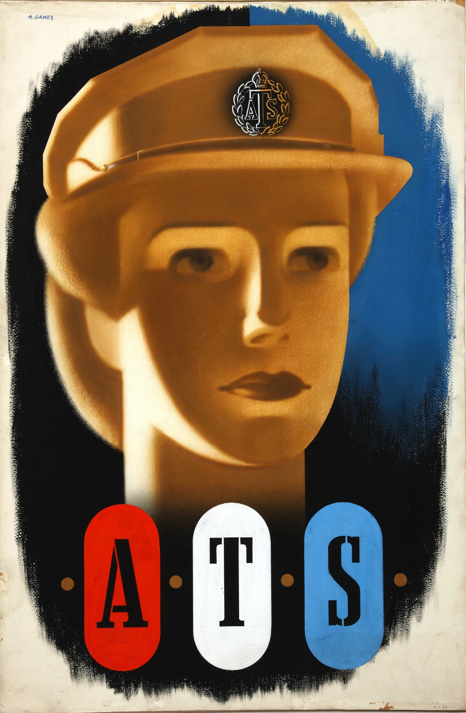 Forces Recruitment Ats Girls Head Wall Art by Abram Games - Canvas Print