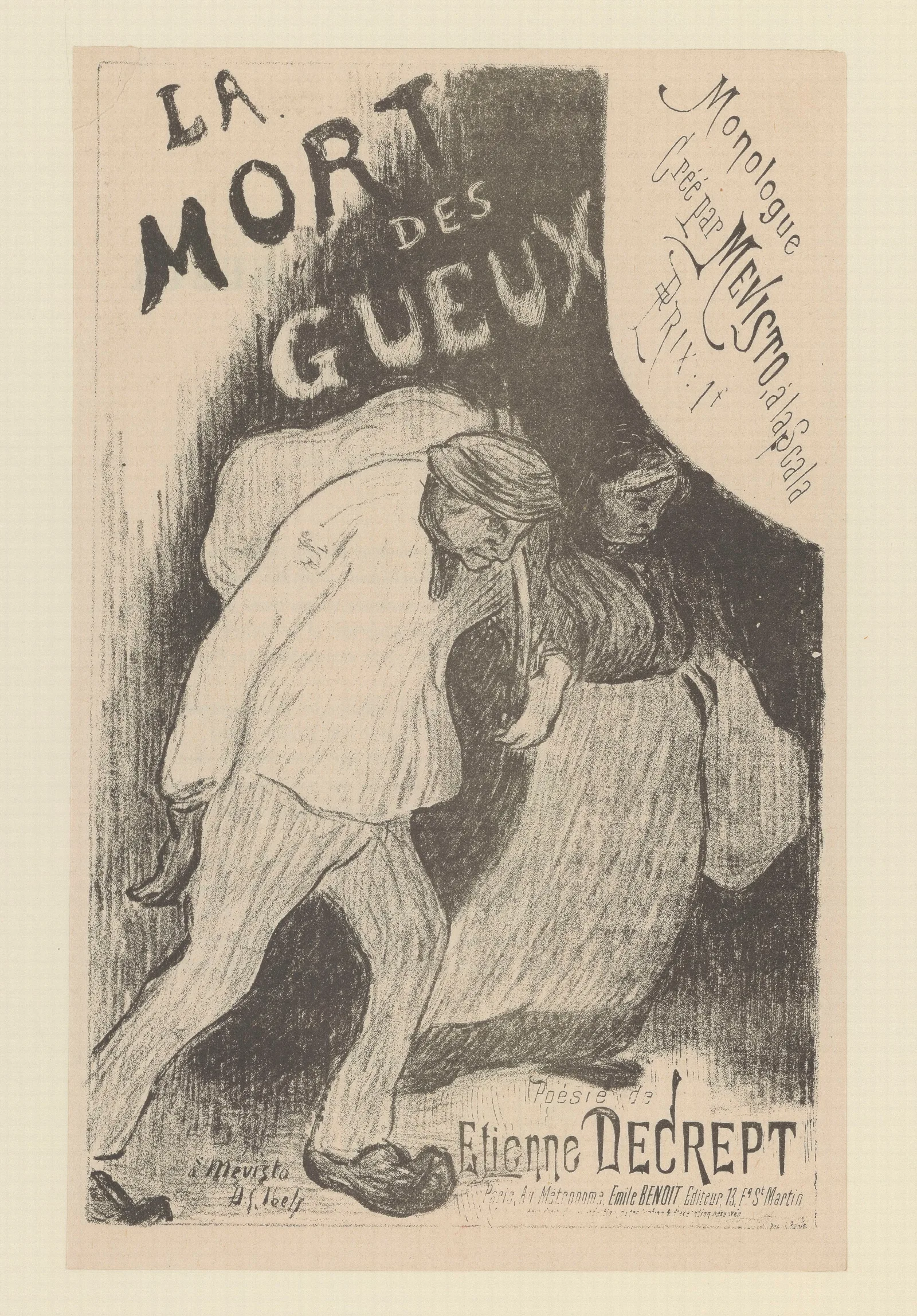 La Mort Des Gueux Wall Art by Henri-Gabriel Ibels - Canvas Print