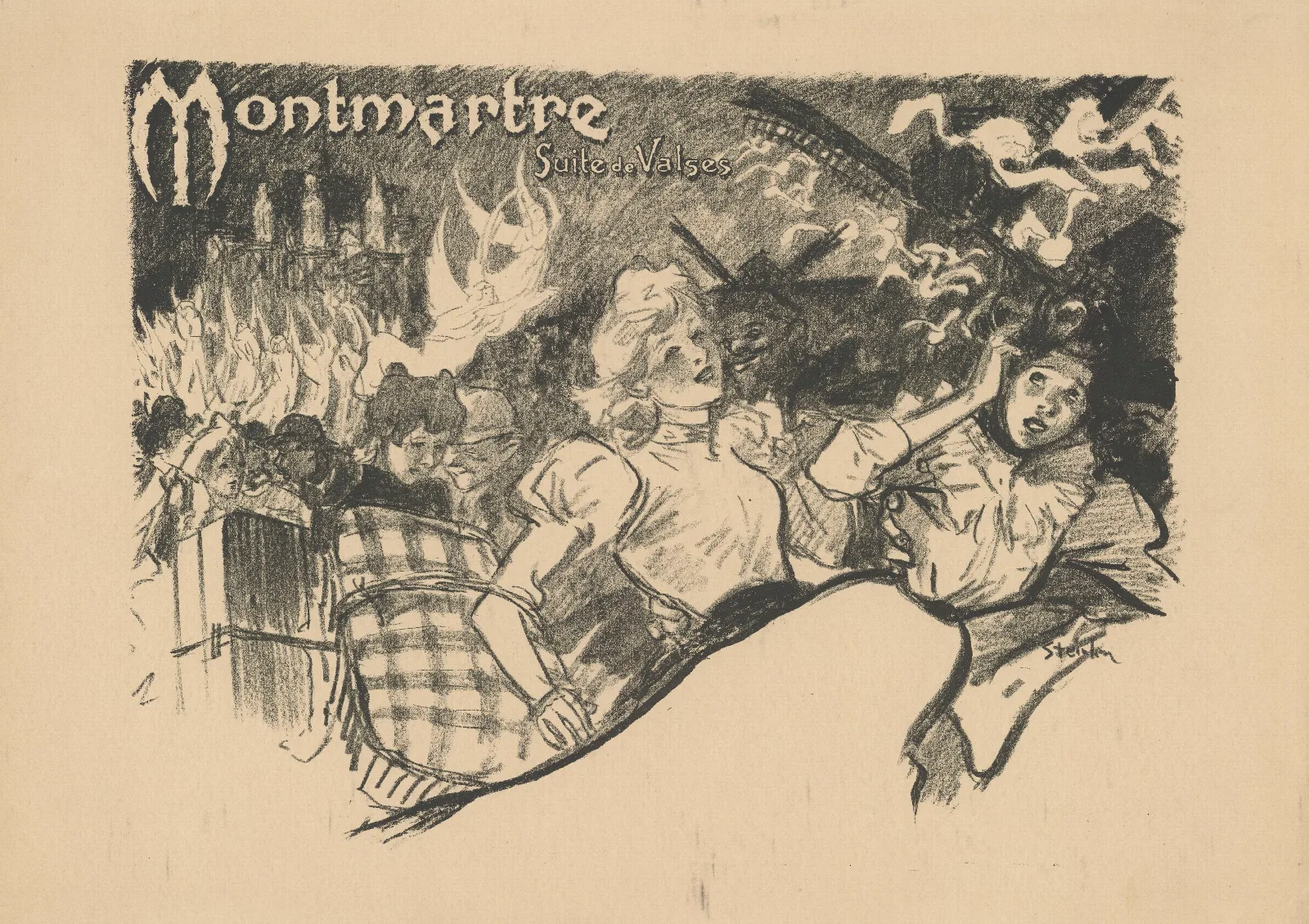 Montmartre Suite De Valses Wall Art by Théophile Alexandre Steinlen - Canvas Print