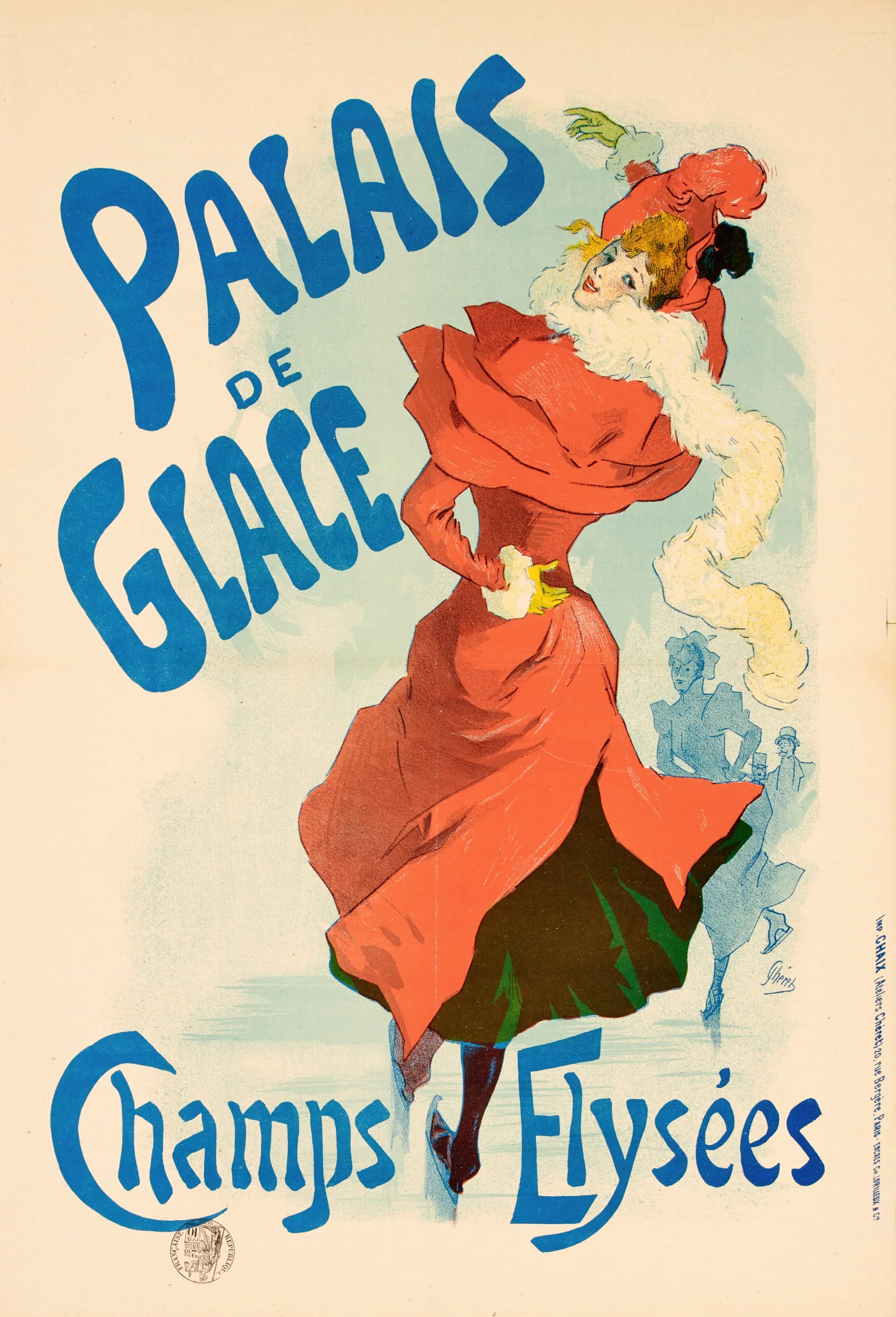 Palais De Glace Champs Elysees 4 Wall Art by Jules Chéret - Canvas Print
